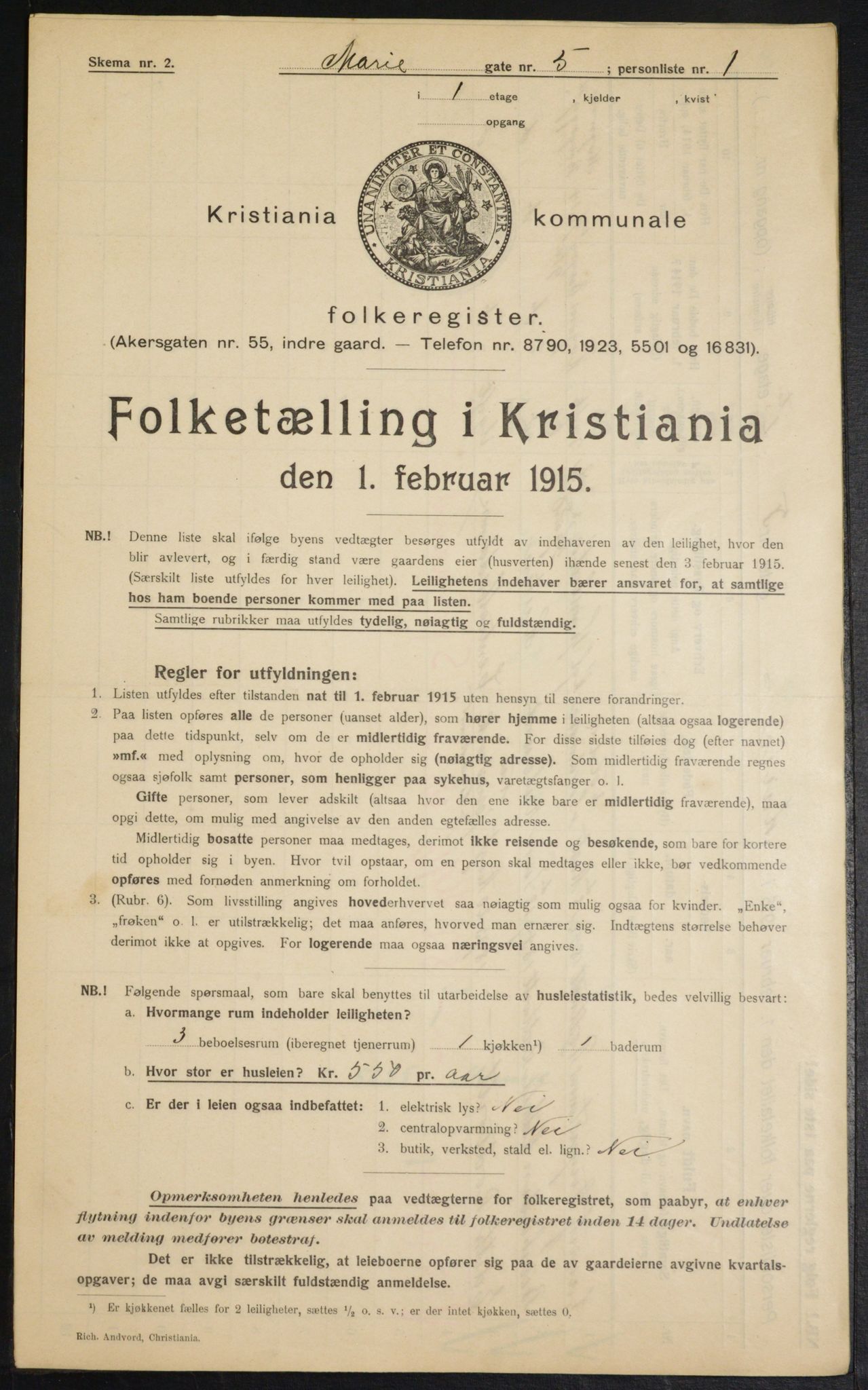 OBA, Kommunal folketelling 1.2.1915 for Kristiania, 1915, s. 62198