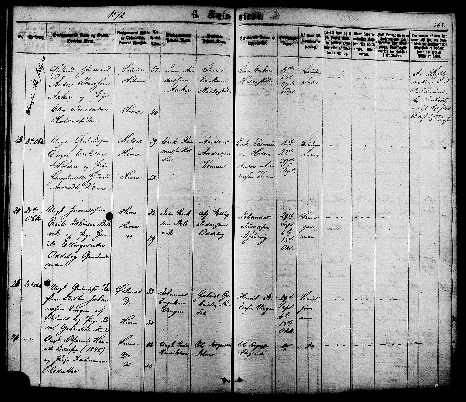 Ministerialprotokoller, klokkerbøker og fødselsregistre - Sør-Trøndelag, SAT/A-1456/630/L0495: Ministerialbok nr. 630A08, 1868-1878, s. 268