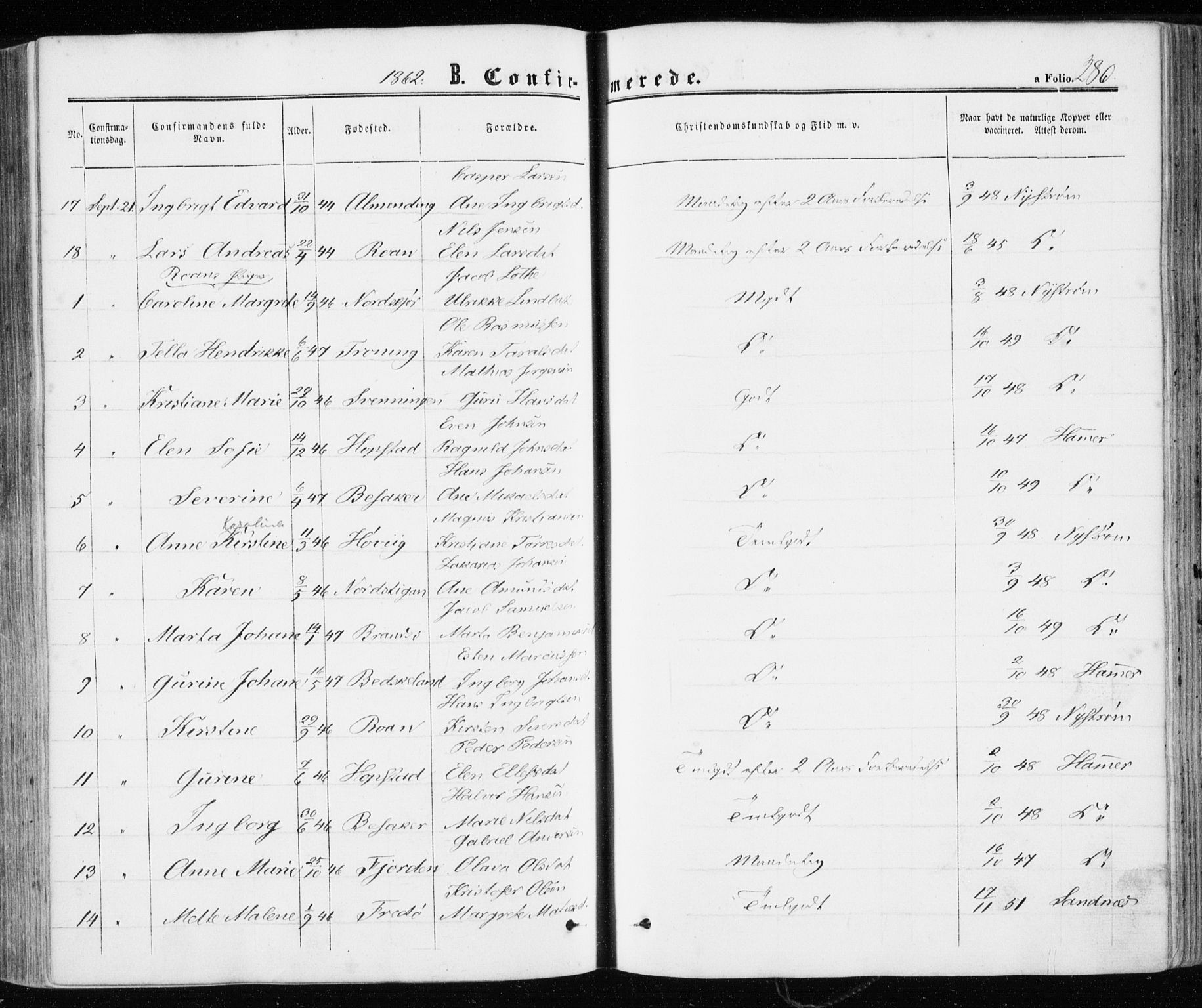 Ministerialprotokoller, klokkerbøker og fødselsregistre - Sør-Trøndelag, SAT/A-1456/657/L0705: Ministerialbok nr. 657A06, 1858-1867, s. 280