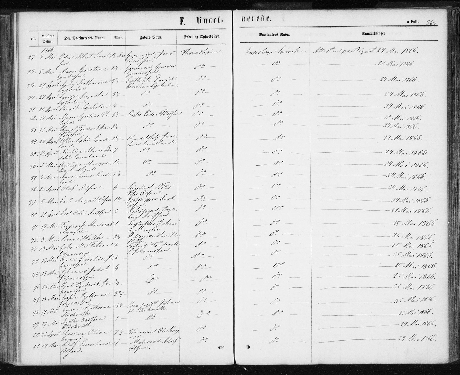 Ministerialprotokoller, klokkerbøker og fødselsregistre - Sør-Trøndelag, SAT/A-1456/601/L0055: Ministerialbok nr. 601A23, 1866-1877, s. 563