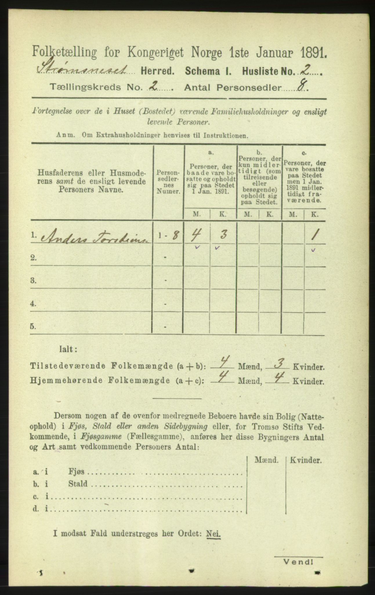 RA, Folketelling 1891 for 1559 Straumsnes herred, 1891, s. 184