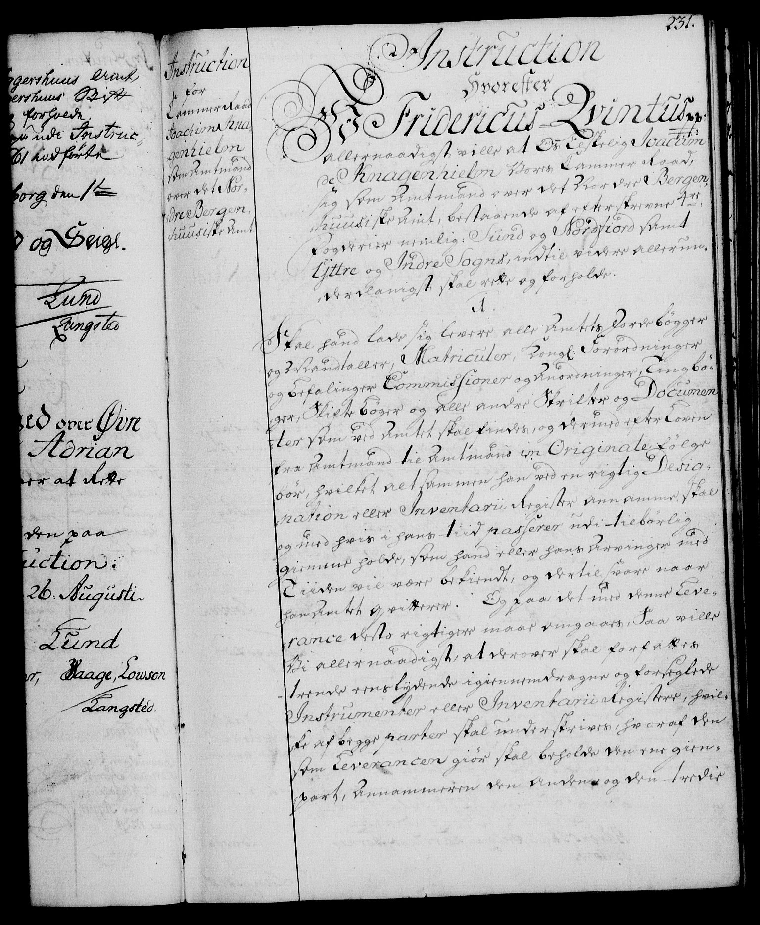 Rentekammeret, Kammerkanselliet, RA/EA-3111/G/Gg/Ggi/L0003: Norsk instruksjonsprotokoll med register (merket RK 53.36), 1751-1775, s. 231