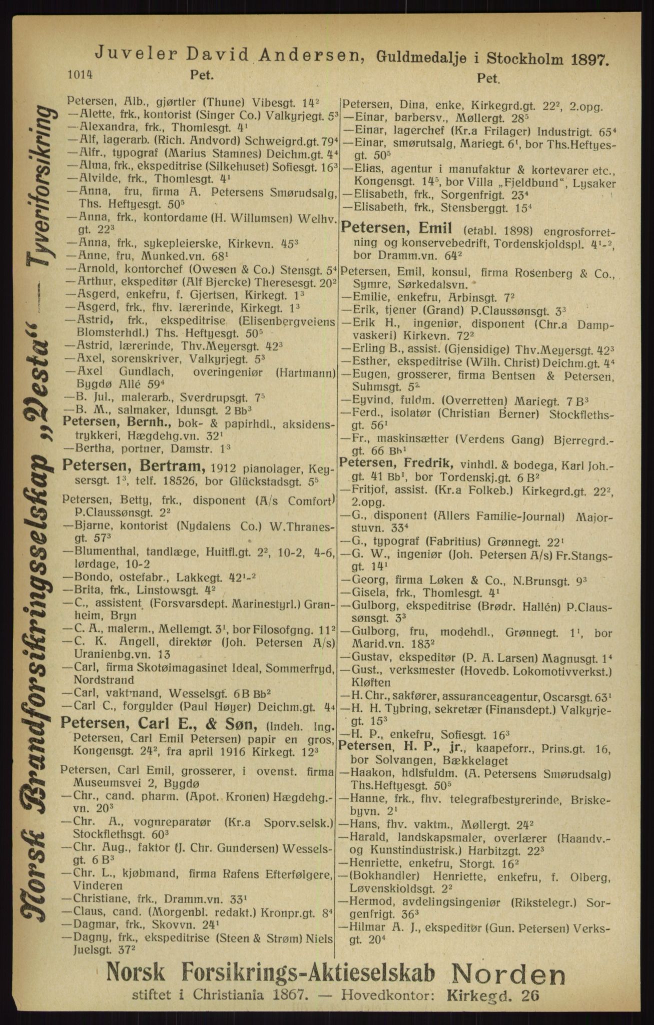 Kristiania/Oslo adressebok, PUBL/-, 1916, s. 1014