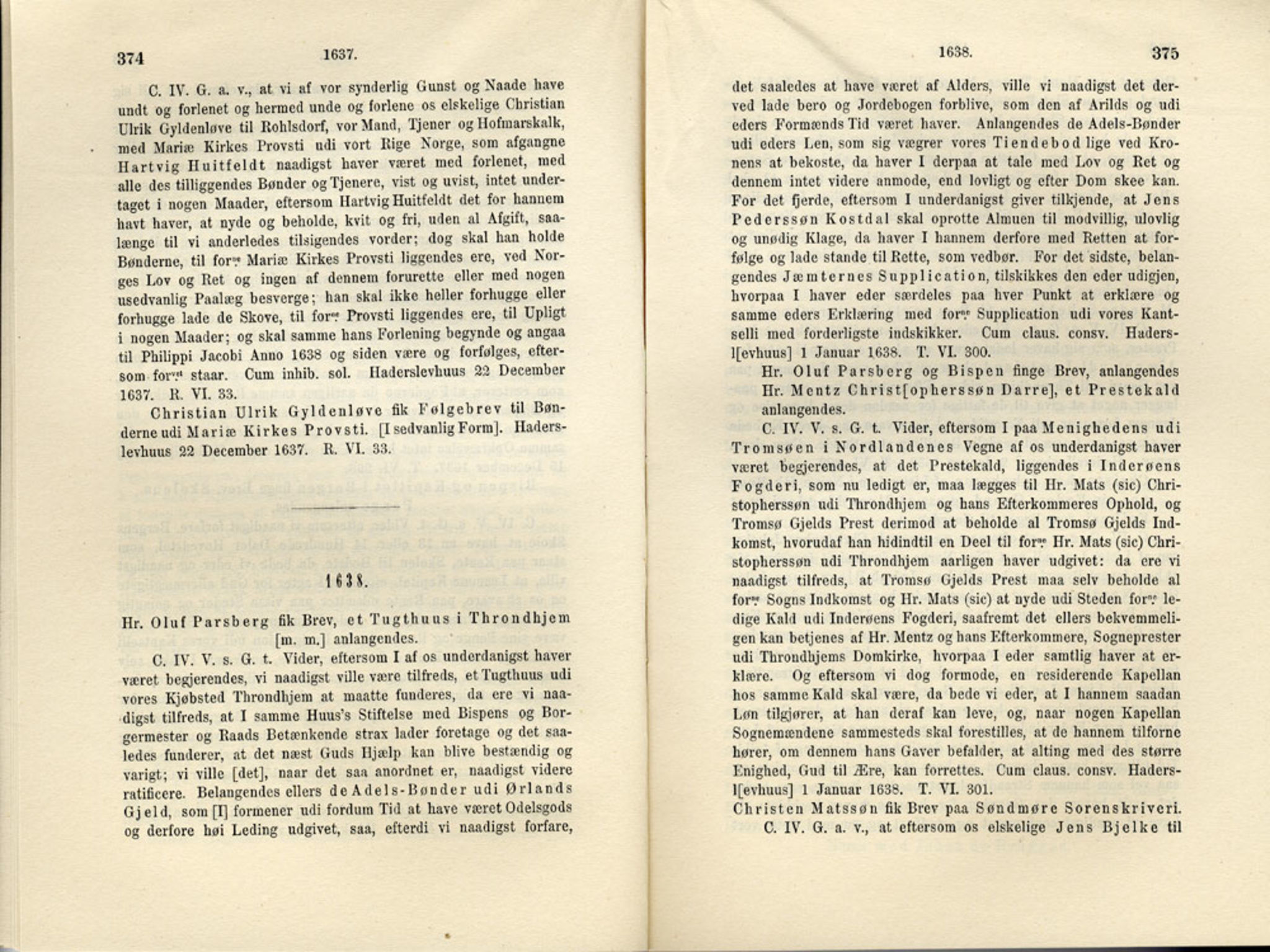 Publikasjoner utgitt av Det Norske Historiske Kildeskriftfond, PUBL/-/-/-: Norske Rigs-Registranter, bind 7, 1635-1640, s. 374-375