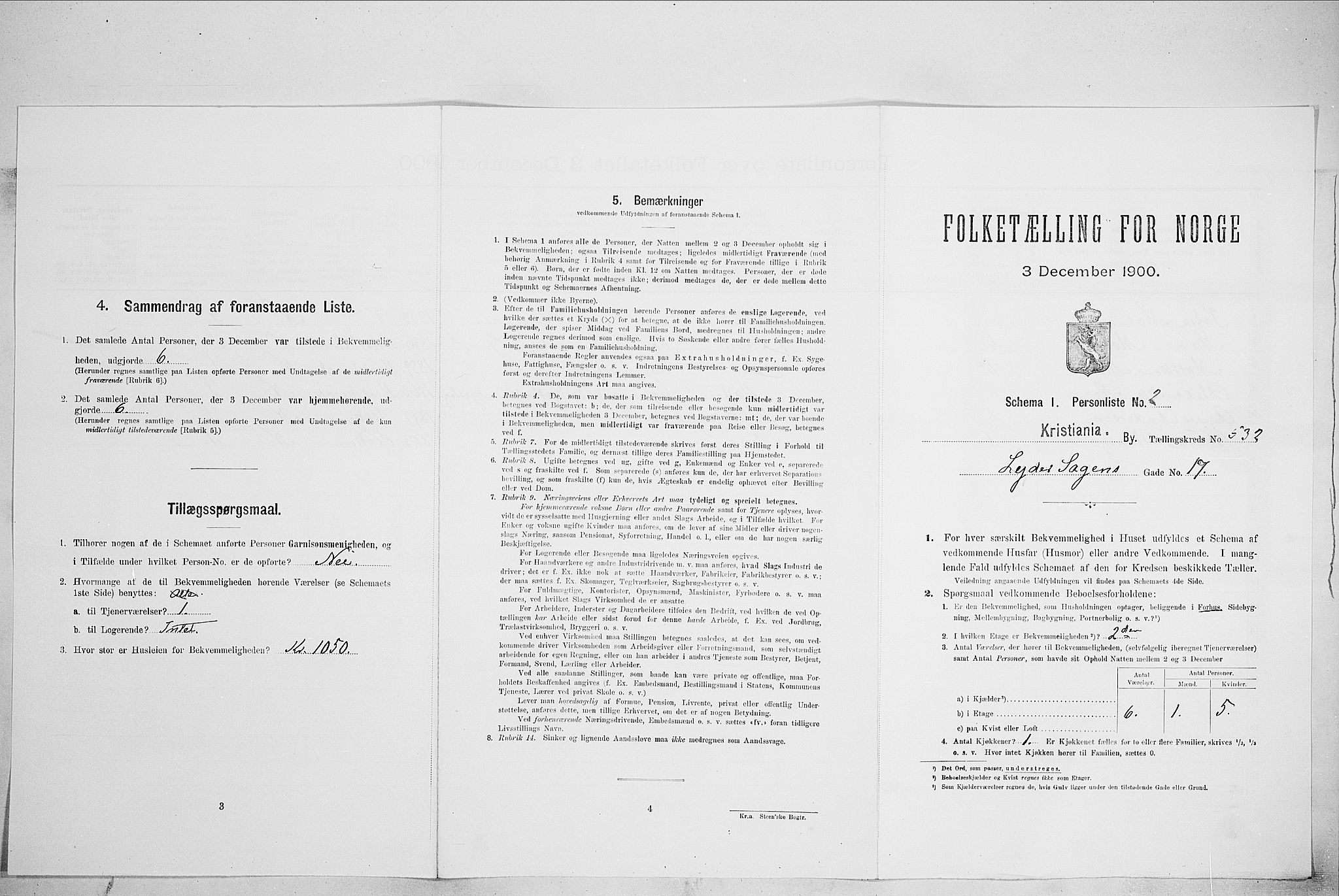 SAO, Folketelling 1900 for 0301 Kristiania kjøpstad, 1900, s. 53304