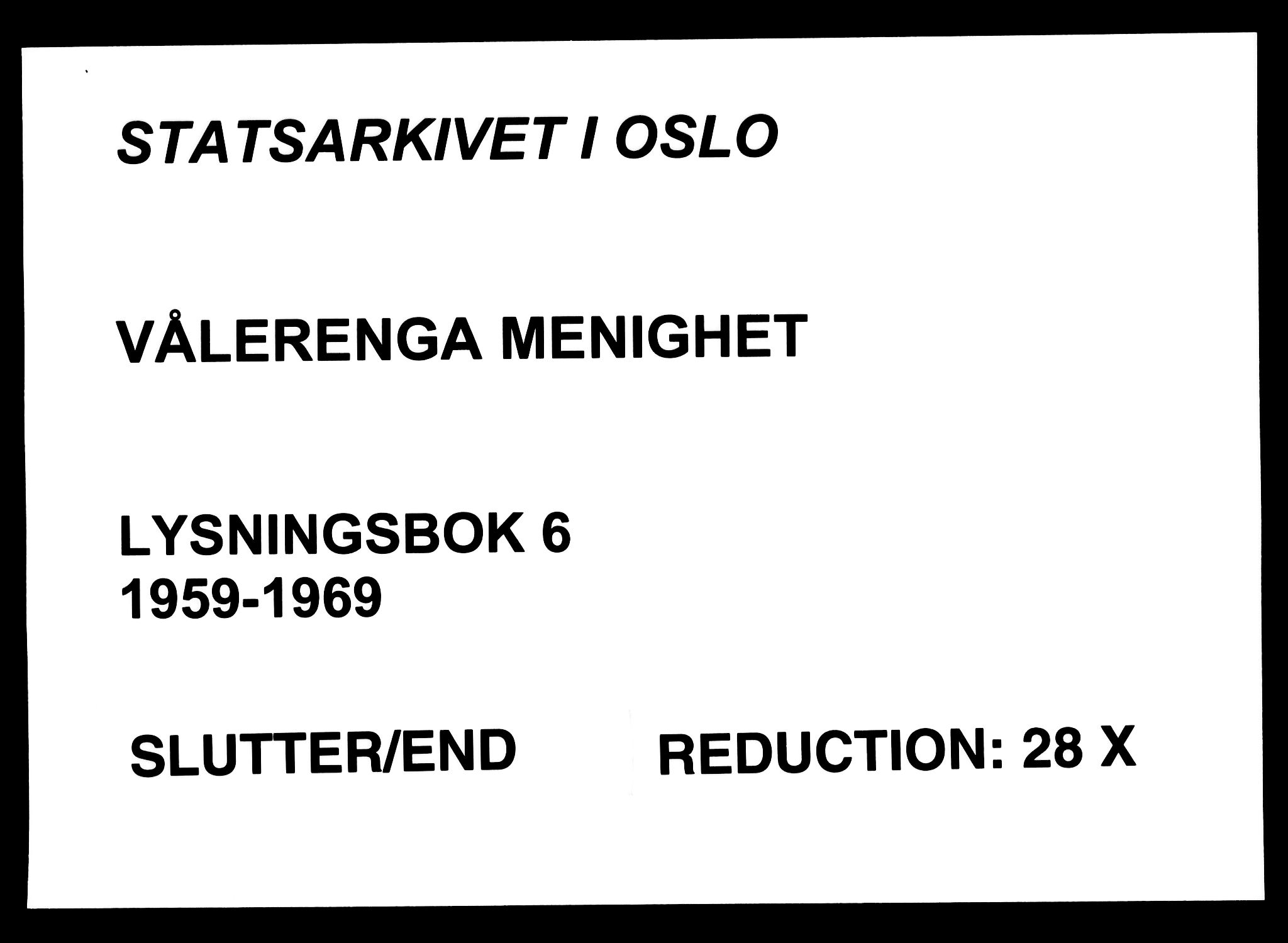 Vålerengen prestekontor Kirkebøker, SAO/A-10878/H/Ha/L0006: Lysningsprotokoll nr. 6, 1959-1969