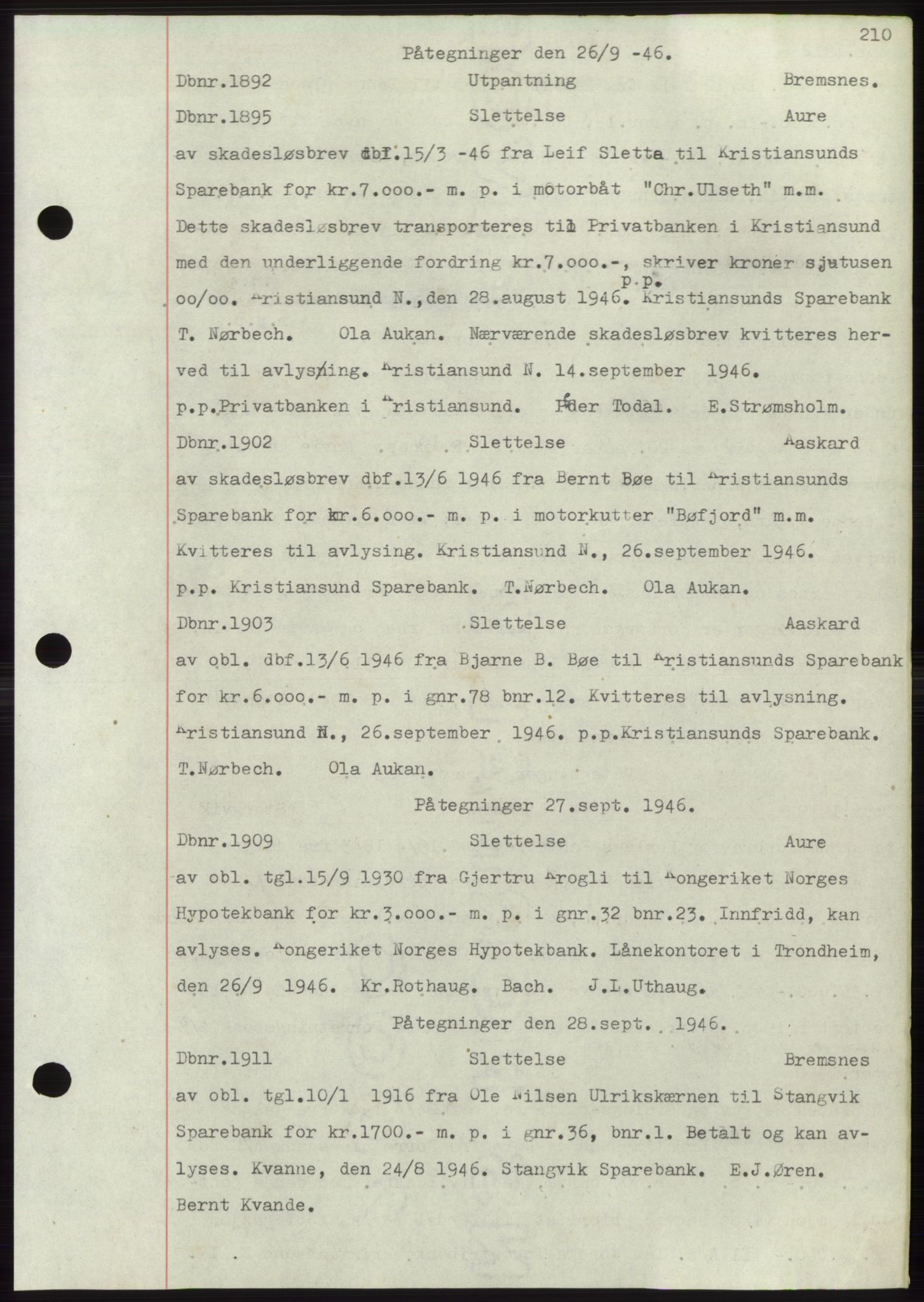 Nordmøre sorenskriveri, SAT/A-4132/1/2/2Ca: Pantebok nr. C82b, 1946-1951, Dagboknr: 1892/1946