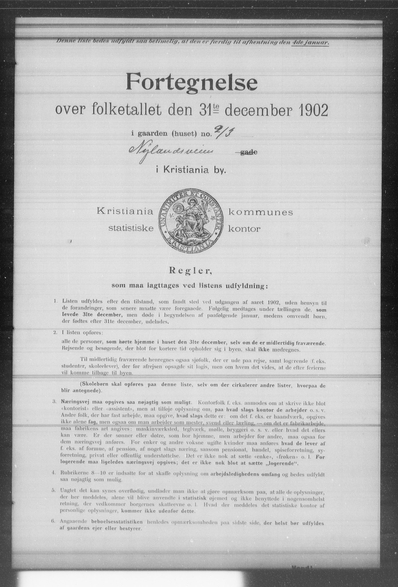 OBA, Kommunal folketelling 31.12.1902 for Kristiania kjøpstad, 1902, s. 14069