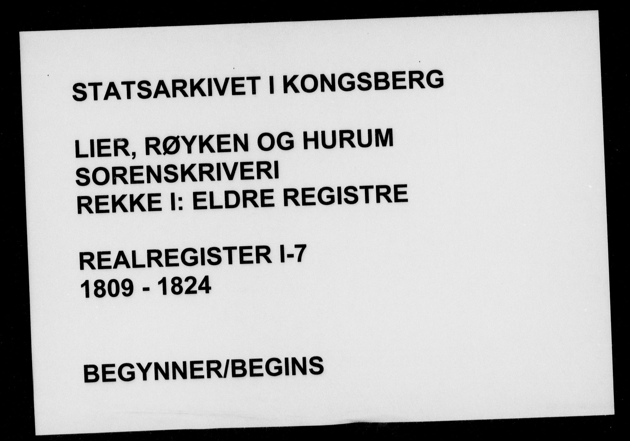 Lier, Røyken og Hurum sorenskriveri, SAKO/A-89/G/Gb/Gba/L0007: Panteregister nr. I 7, 1809-1824