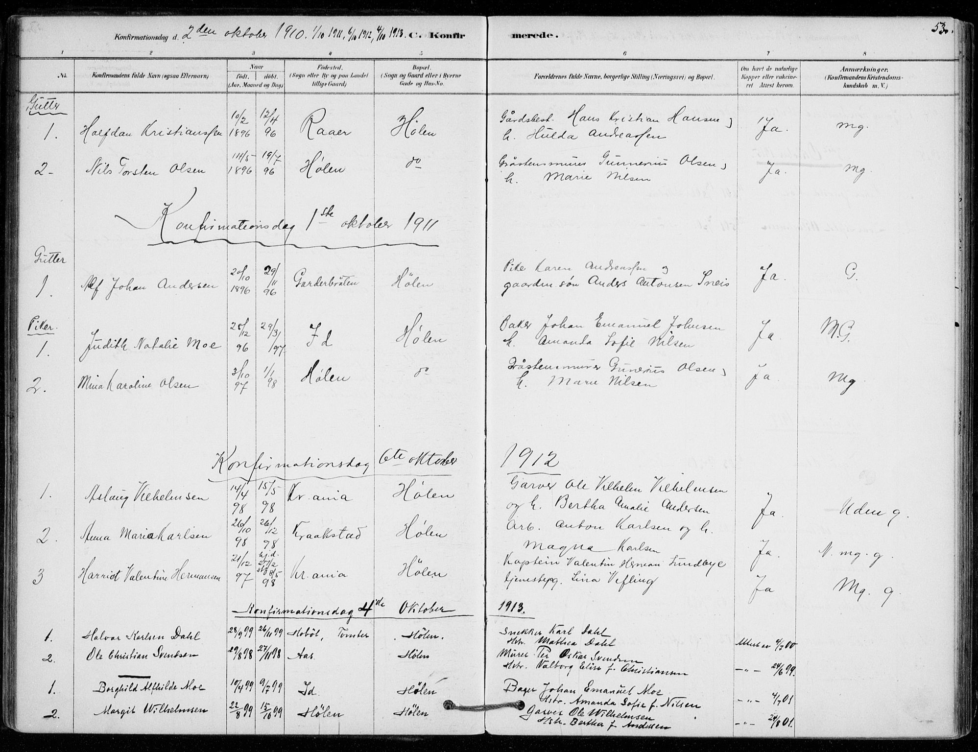 Vestby prestekontor Kirkebøker, AV/SAO-A-10893/F/Fe/L0001: Ministerialbok nr. V 1, 1878-1931, s. 53