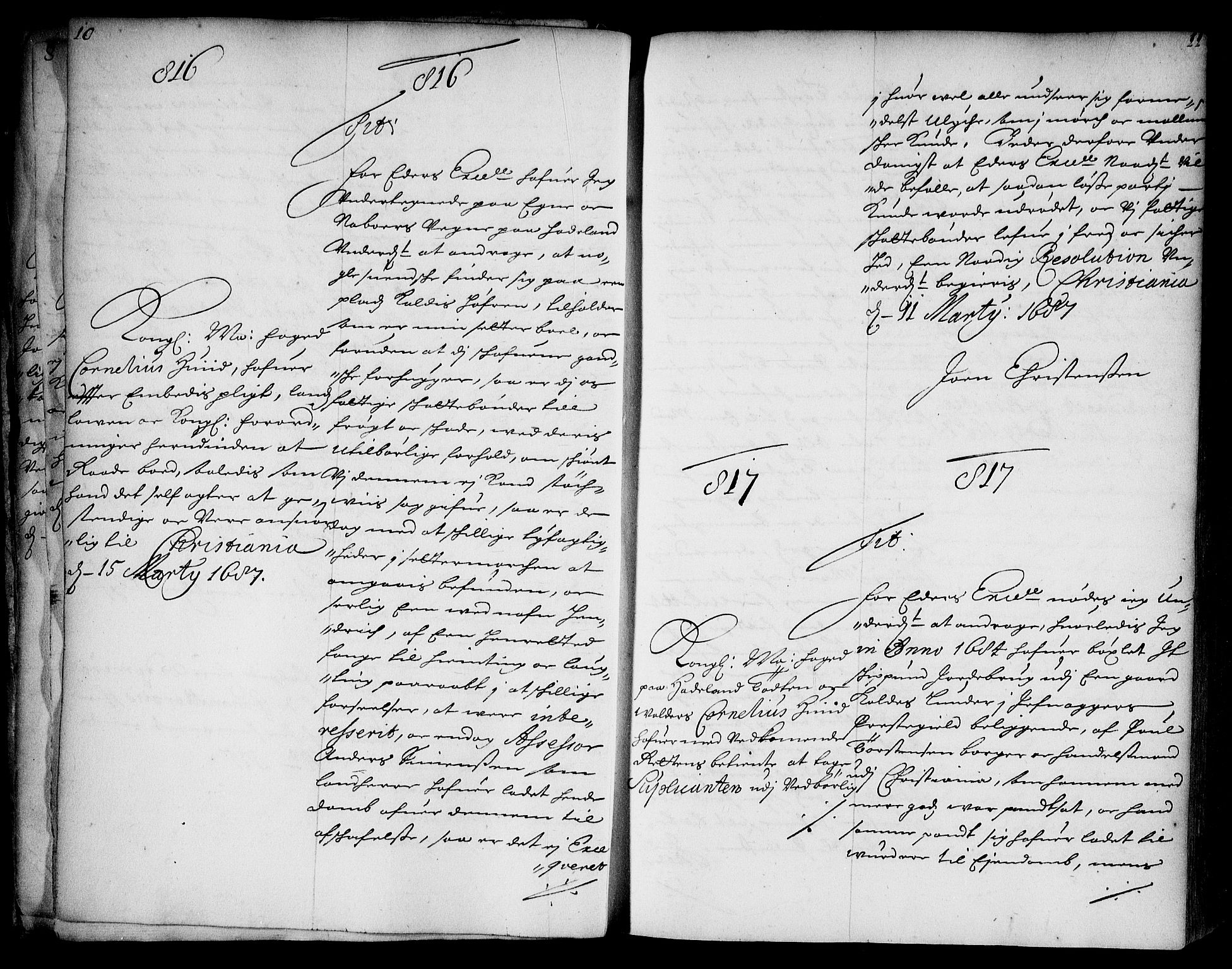 Stattholderembetet 1572-1771, AV/RA-EA-2870/Ae/L0004: Supplikasjons- og resolusjonsprotokoll, 1687, s. 10b-11a