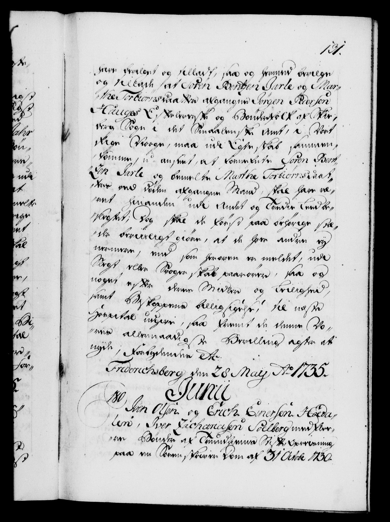 Danske Kanselli 1572-1799, RA/EA-3023/F/Fc/Fca/Fcaa/L0029: Norske registre, 1735-1736, s. 131a