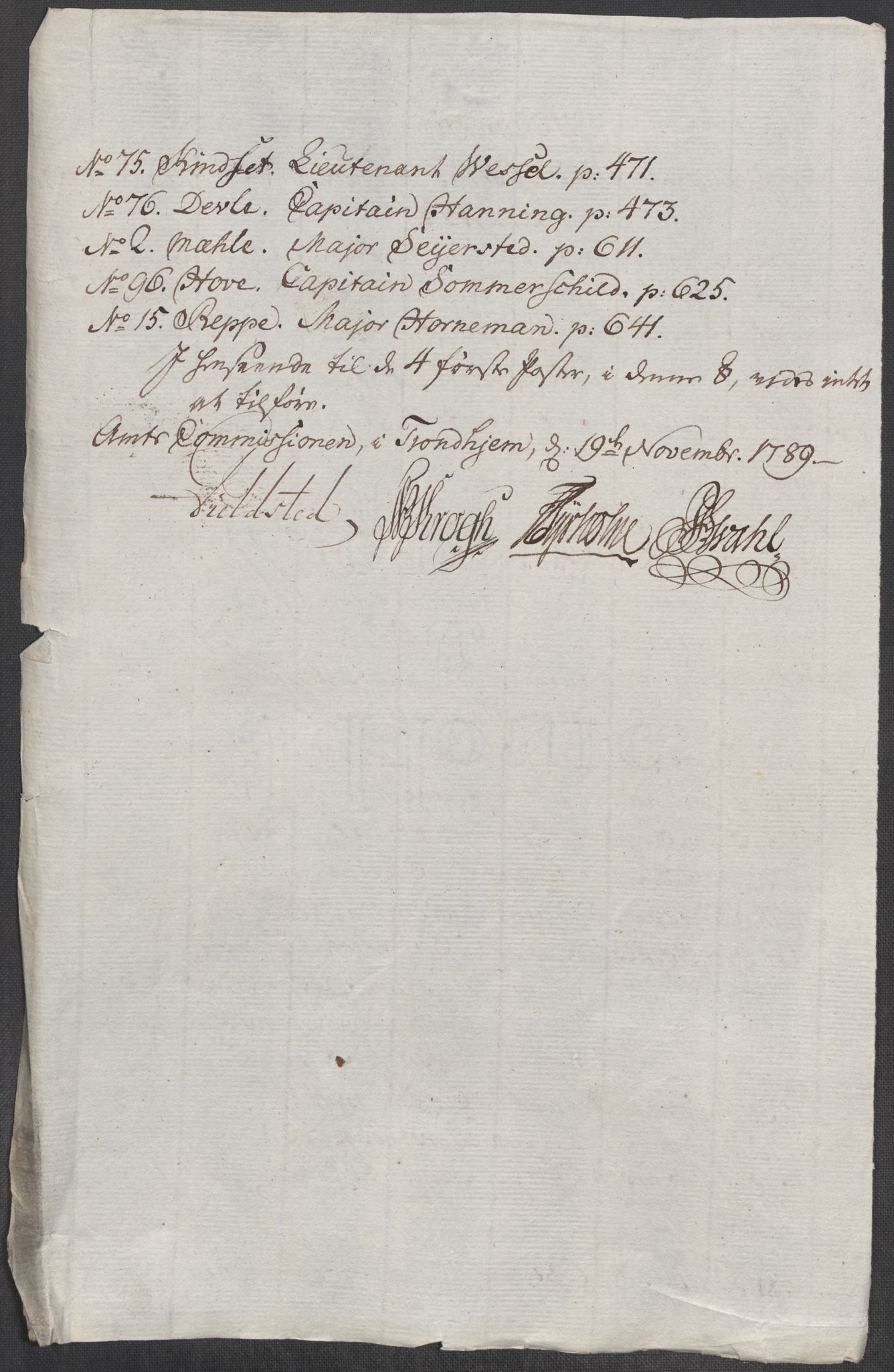 Rentekammeret inntil 1814, Reviderte regnskaper, Mindre regnskaper, RA/EA-4068/Rf/Rfe/L0045: Stavanger, Stjørdal og Verdal fogderi, 1789, s. 138