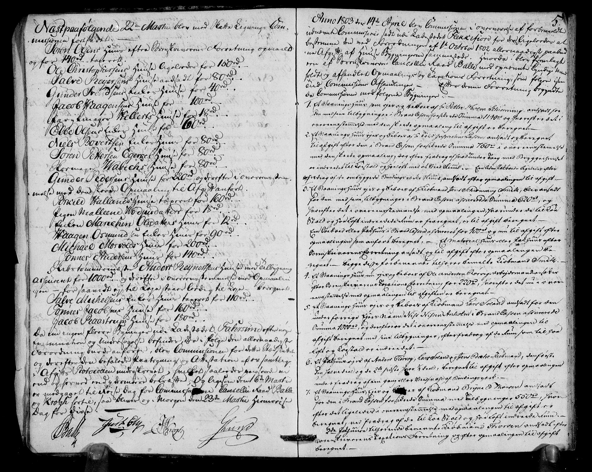 Rentekammeret inntil 1814, Realistisk ordnet avdeling, RA/EA-4070/N/Ne/Nea/L0091: Lista fogderi. Deliberasjonsprotokoll, 1803, s. 7