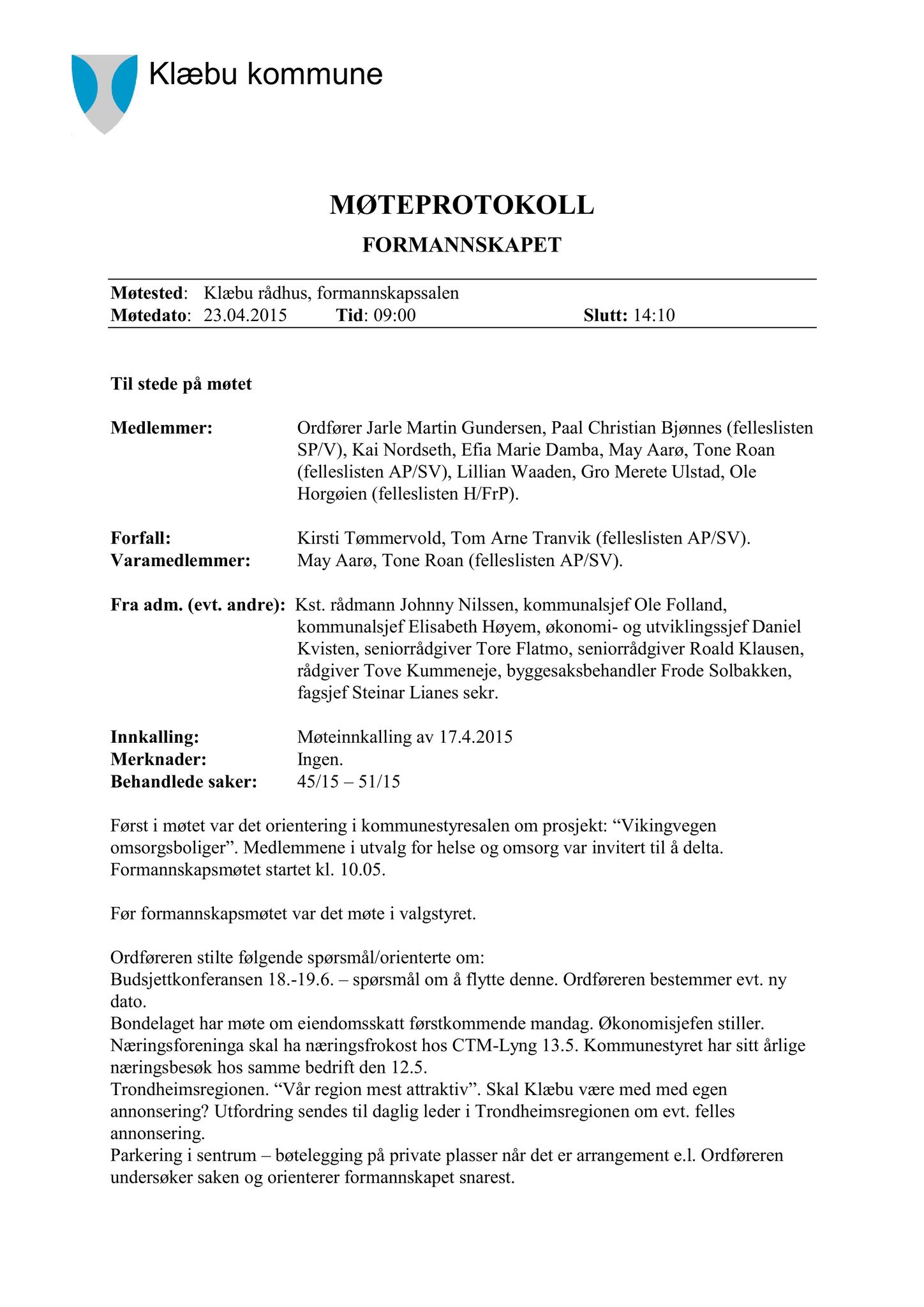 Klæbu Kommune, TRKO/KK/02-FS/L008: Formannsskapet - Møtedokumenter, 2015, s. 1442