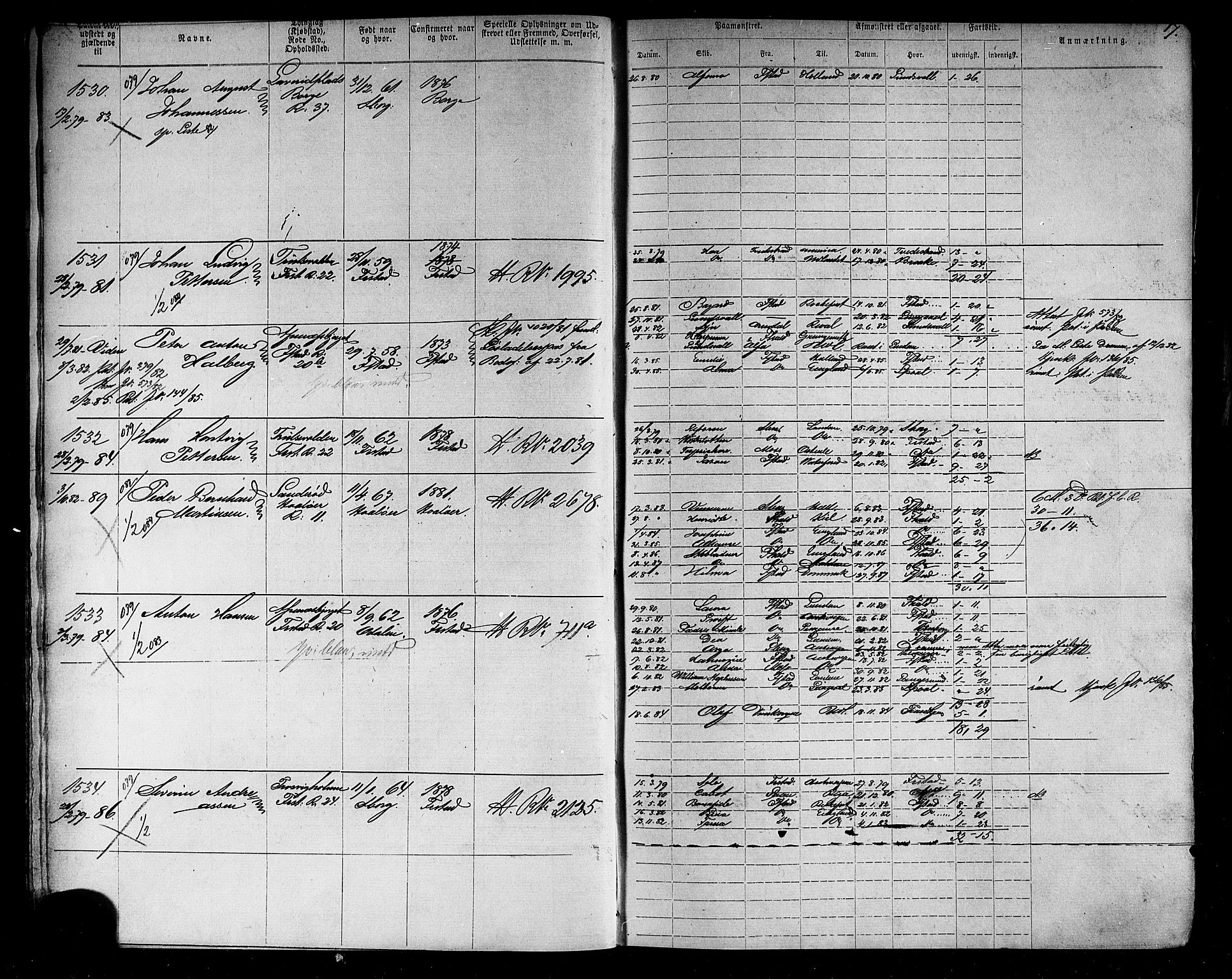 Fredrikstad mønstringskontor, SAO/A-10569b/F/Fc/Fca/L0005: Annotasjonsrulle, 1884-1899, s. 20