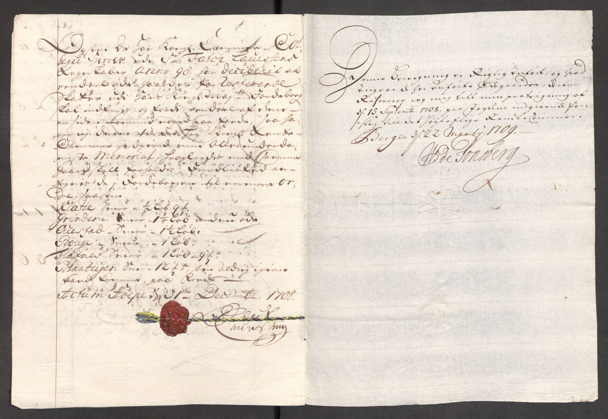 Rentekammeret inntil 1814, Reviderte regnskaper, Fogderegnskap, AV/RA-EA-4092/R48/L2985: Fogderegnskap Sunnhordland og Hardanger, 1708, s. 28