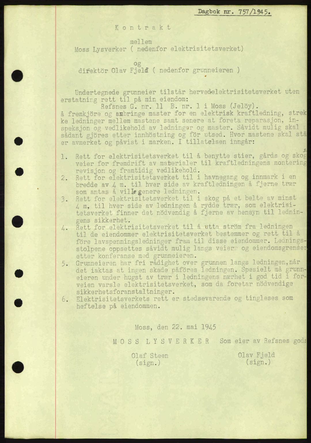Moss sorenskriveri, SAO/A-10168: Pantebok nr. A13, 1944-1945, Dagboknr: 757/1945
