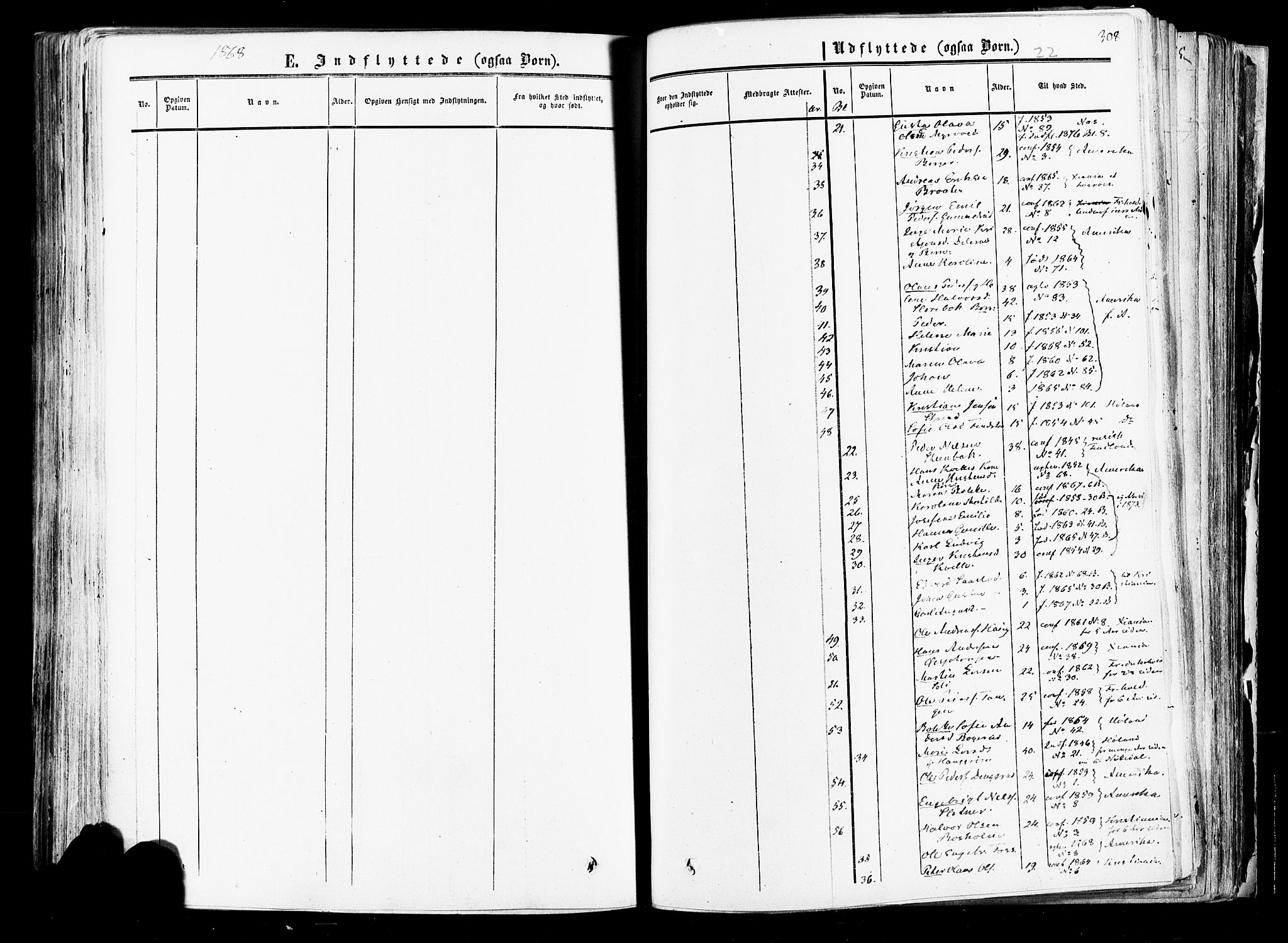 Aurskog prestekontor Kirkebøker, SAO/A-10304a/F/Fa/L0007: Ministerialbok nr. I 7, 1854-1877, s. 308
