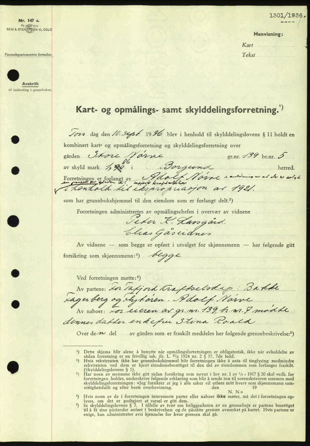 Nordre Sunnmøre sorenskriveri, SAT/A-0006/1/2/2C/2Ca: Pantebok nr. A2, 1936-1937, Dagboknr: 1301/1936