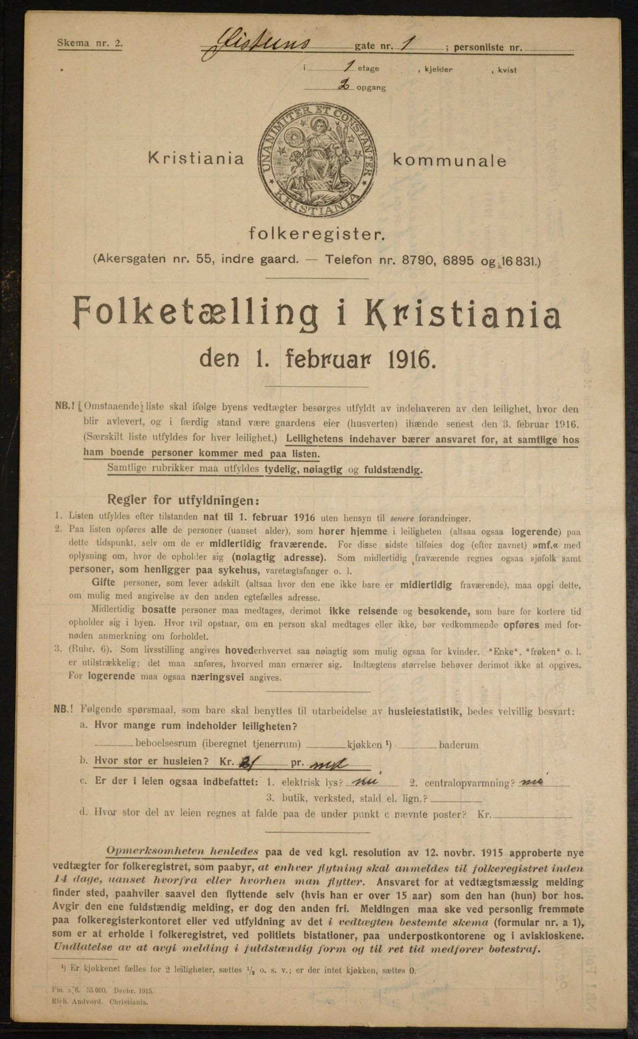 OBA, Kommunal folketelling 1.2.1916 for Kristiania, 1916, s. 133972