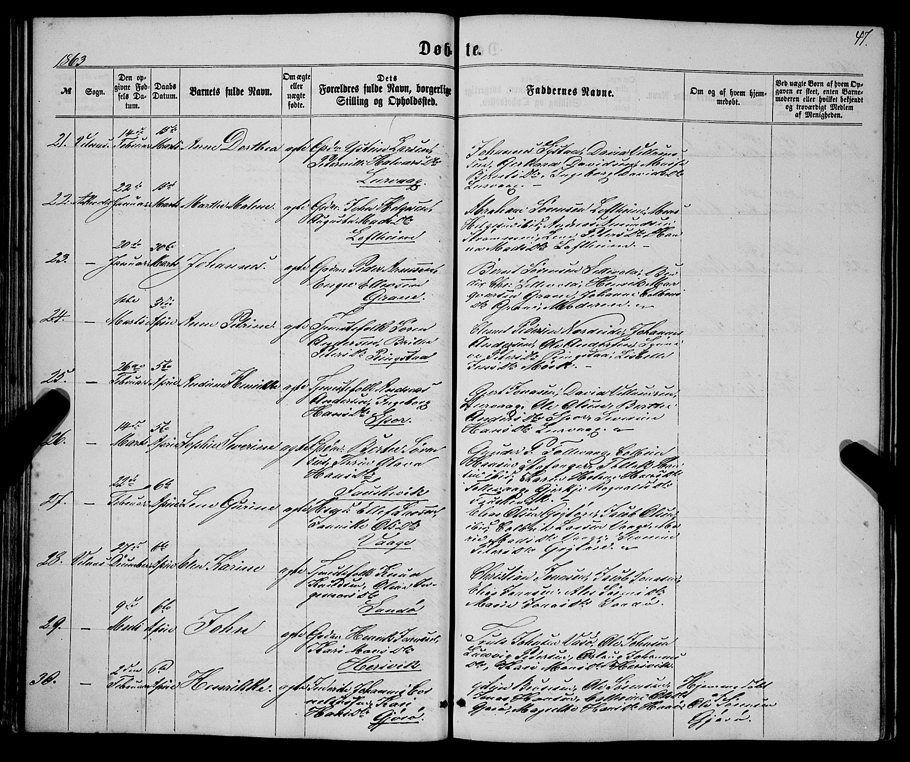Askvoll sokneprestembete, AV/SAB-A-79501/H/Haa/Haaa/L0012: Ministerialbok nr. A 12, 1859-1878, s. 47