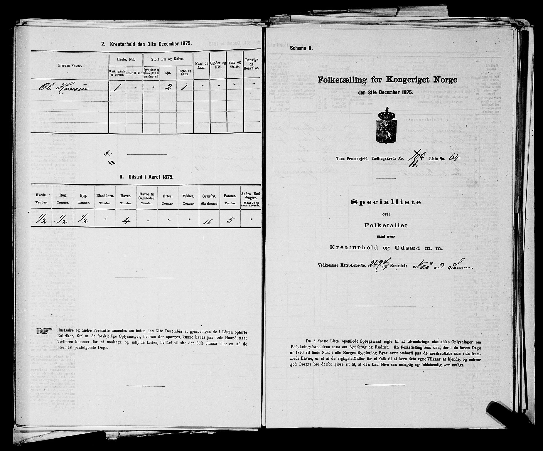 RA, Folketelling 1875 for 0130P Tune prestegjeld, 1875, s. 1749