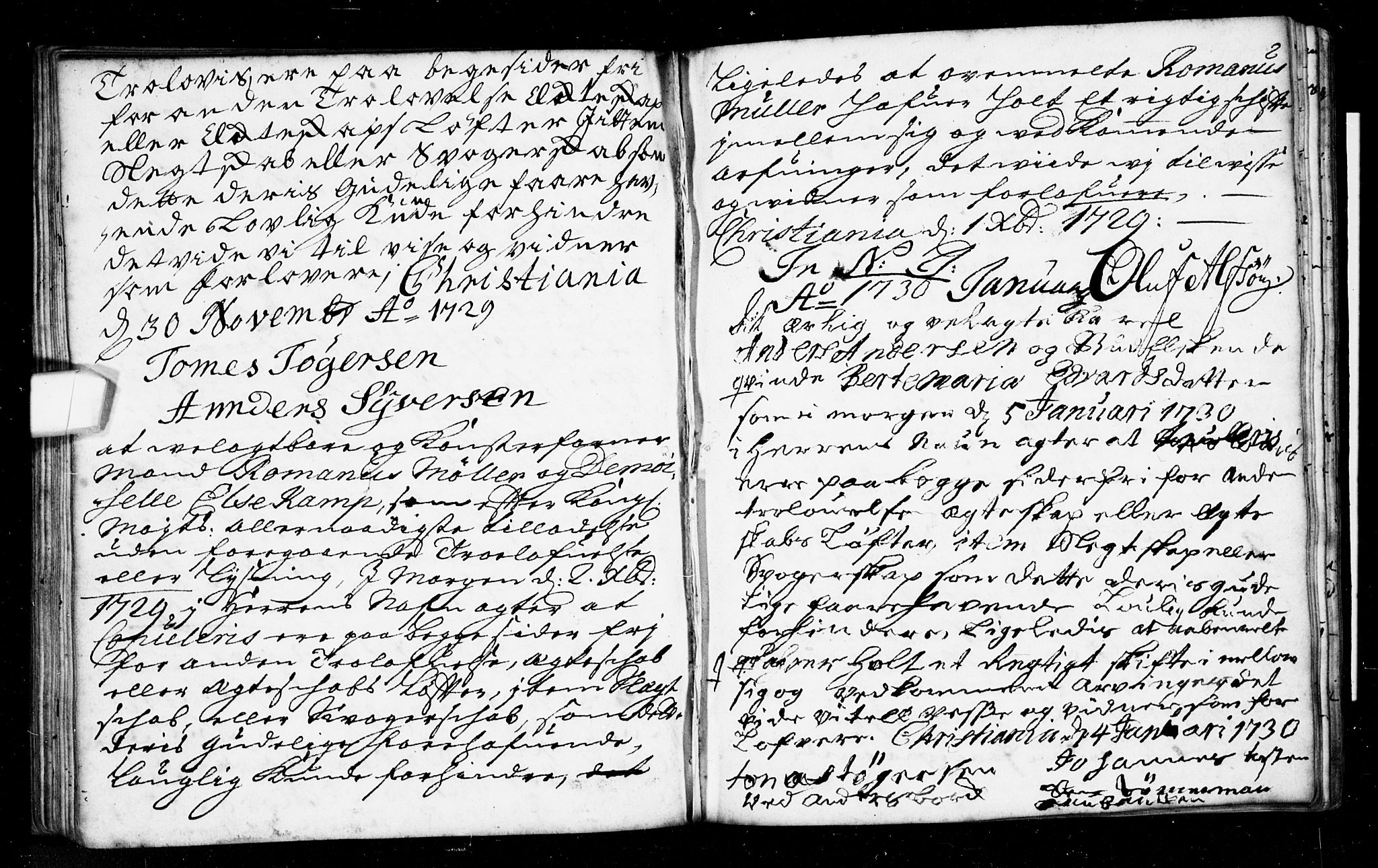 Oslo domkirke Kirkebøker, SAO/A-10752/L/La/L0005: Forlovererklæringer nr. 5, 1727-1731