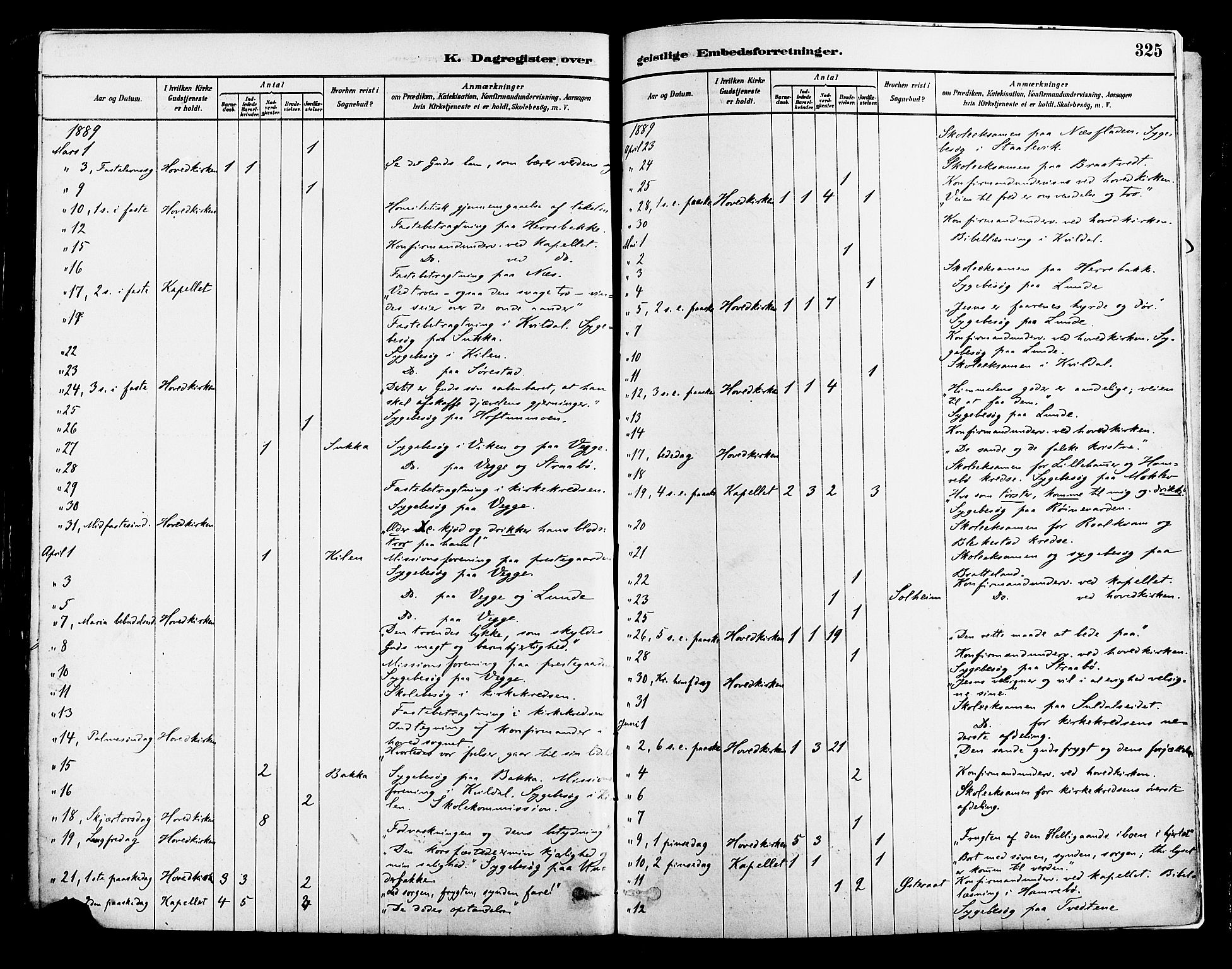 Suldal sokneprestkontor, AV/SAST-A-101845/01/IV/L0011: Ministerialbok nr. A 11, 1878-1900, s. 325