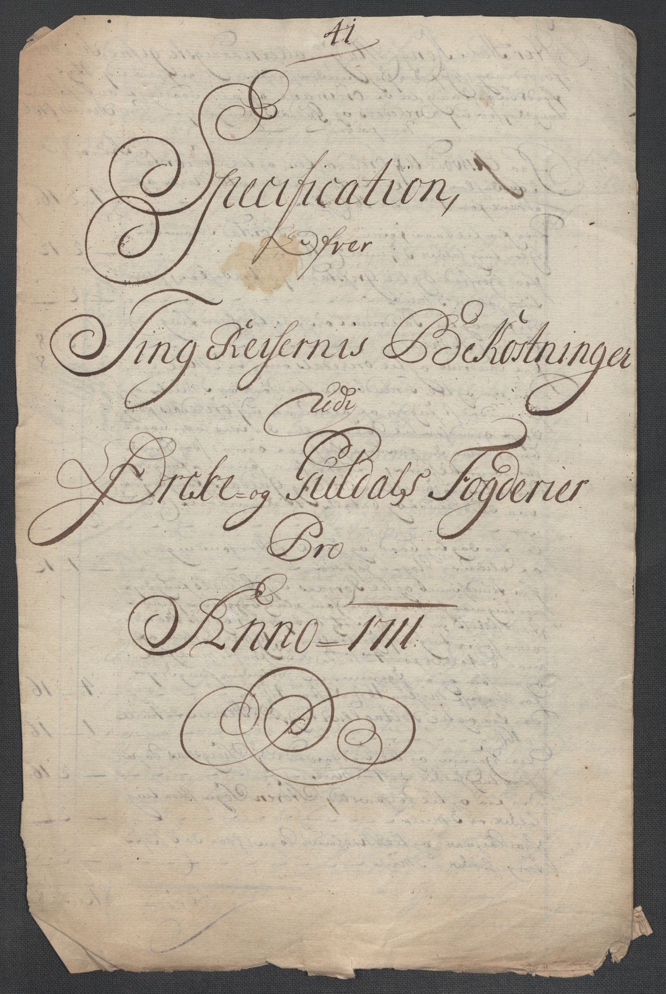 Rentekammeret inntil 1814, Reviderte regnskaper, Fogderegnskap, RA/EA-4092/R60/L3962: Fogderegnskap Orkdal og Gauldal, 1711, s. 353