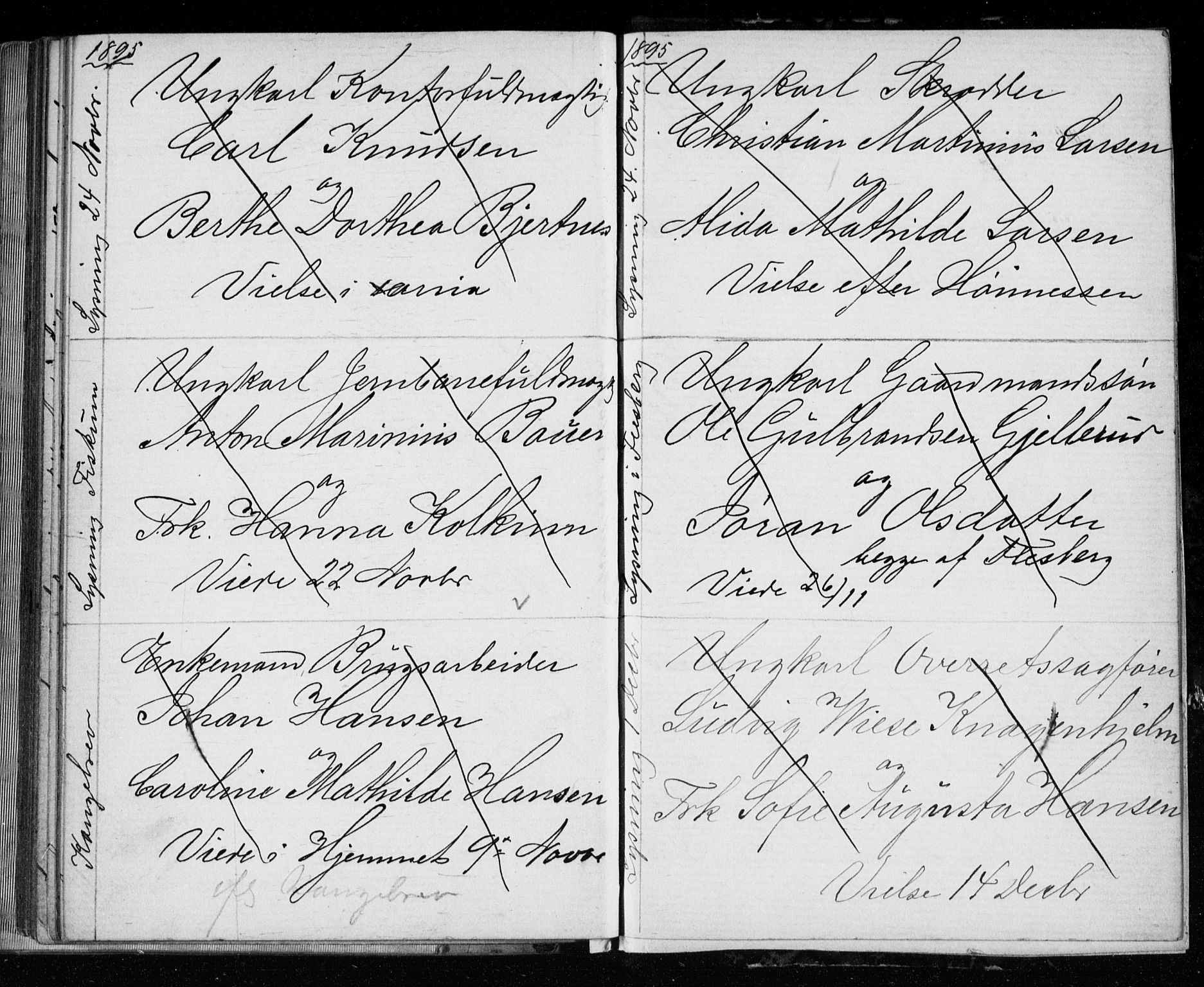Bragernes kirkebøker, SAKO/A-6/H/Ha/L0006: Lysningsprotokoll nr. 6, 1873-1896