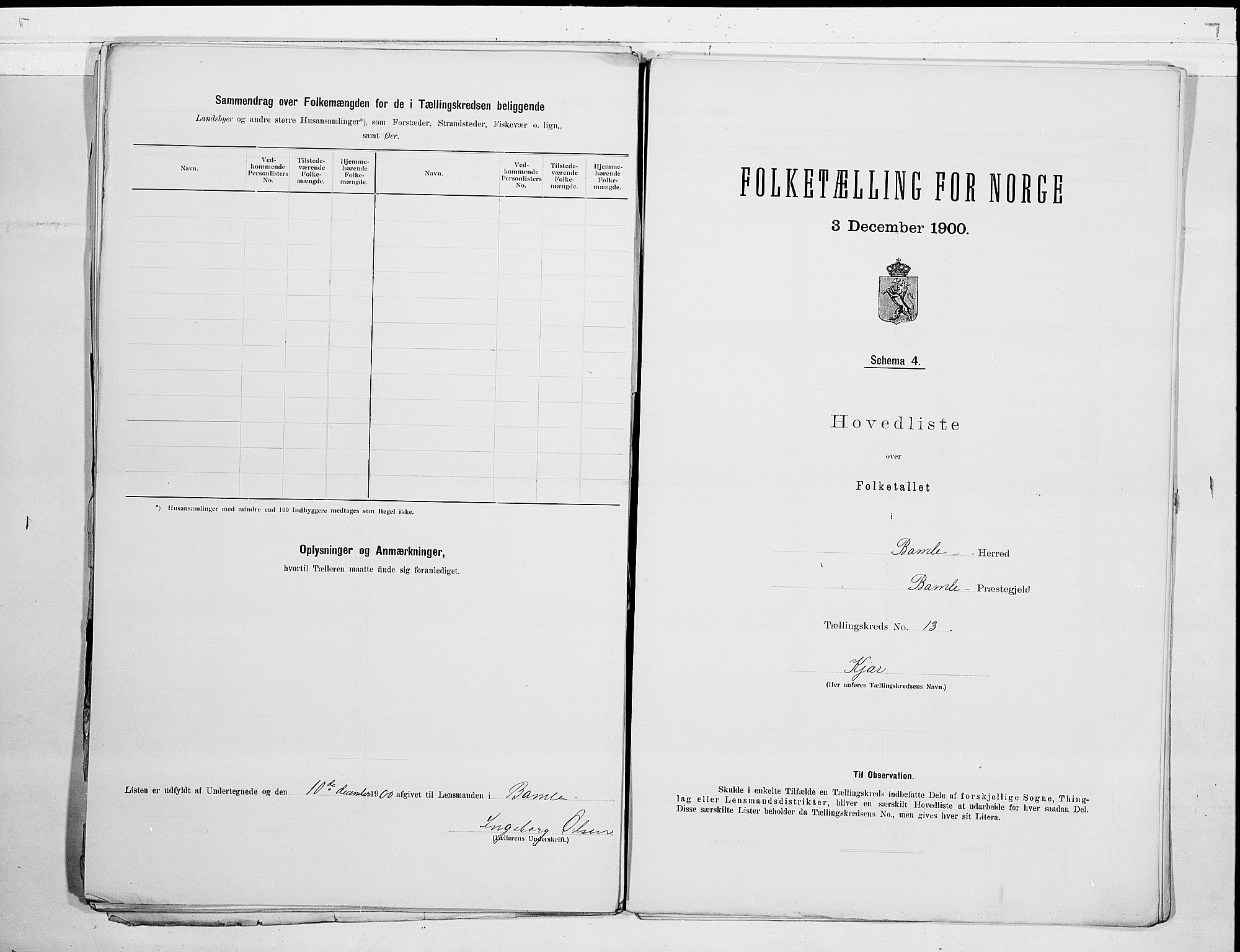 SAKO, Folketelling 1900 for 0814 Bamble herred, 1900, s. 28