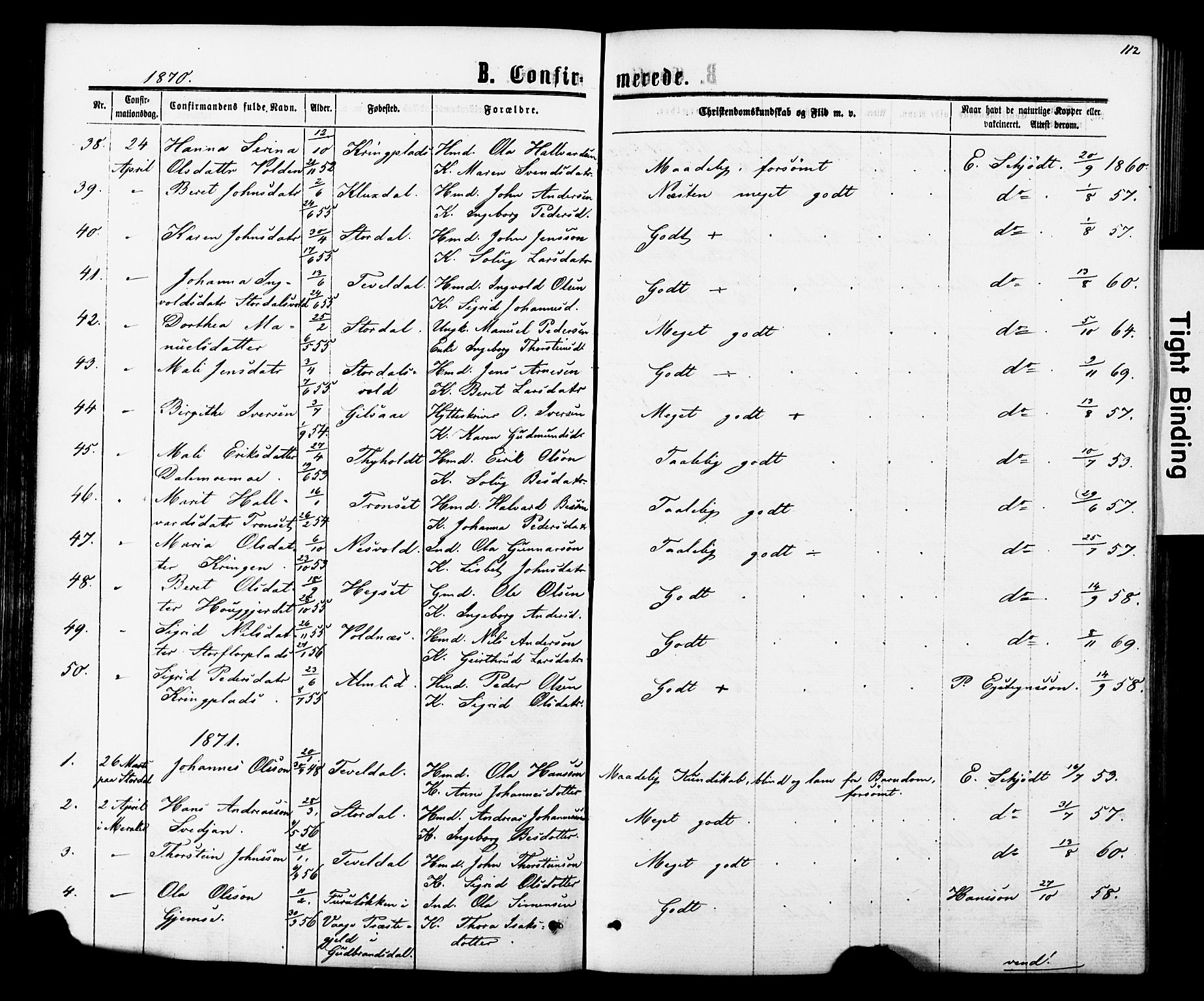 Ministerialprotokoller, klokkerbøker og fødselsregistre - Nord-Trøndelag, SAT/A-1458/706/L0049: Klokkerbok nr. 706C01, 1864-1895, s. 112