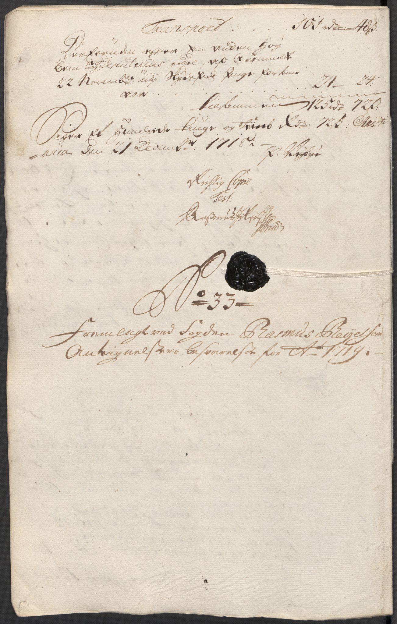 Rentekammeret inntil 1814, Reviderte regnskaper, Fogderegnskap, AV/RA-EA-4092/R40/L2453: Fogderegnskap Råbyggelag, 1718-1719, s. 581