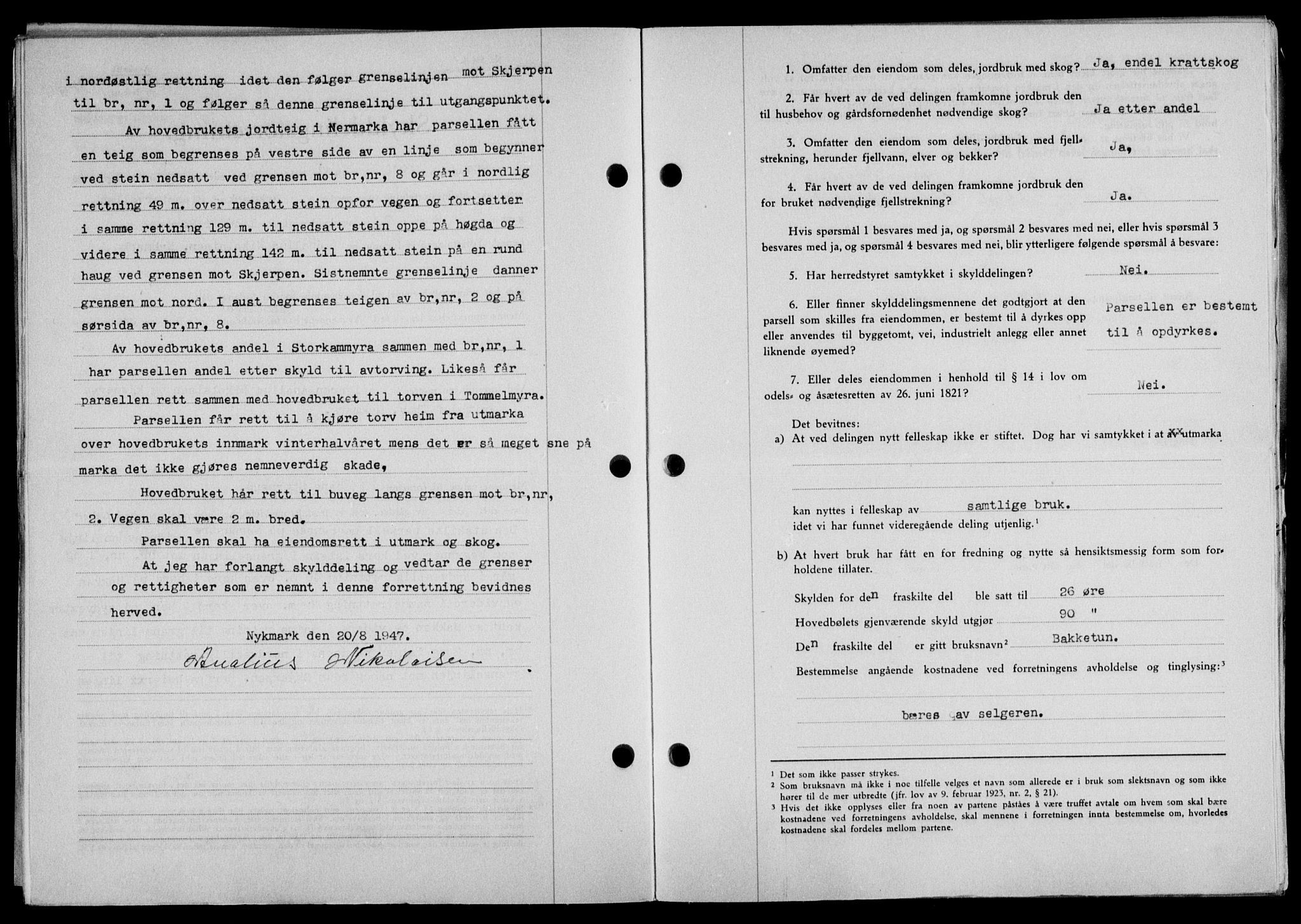 Lofoten sorenskriveri, SAT/A-0017/1/2/2C/L0017a: Pantebok nr. 17a, 1947-1948, Dagboknr: 1834/1947