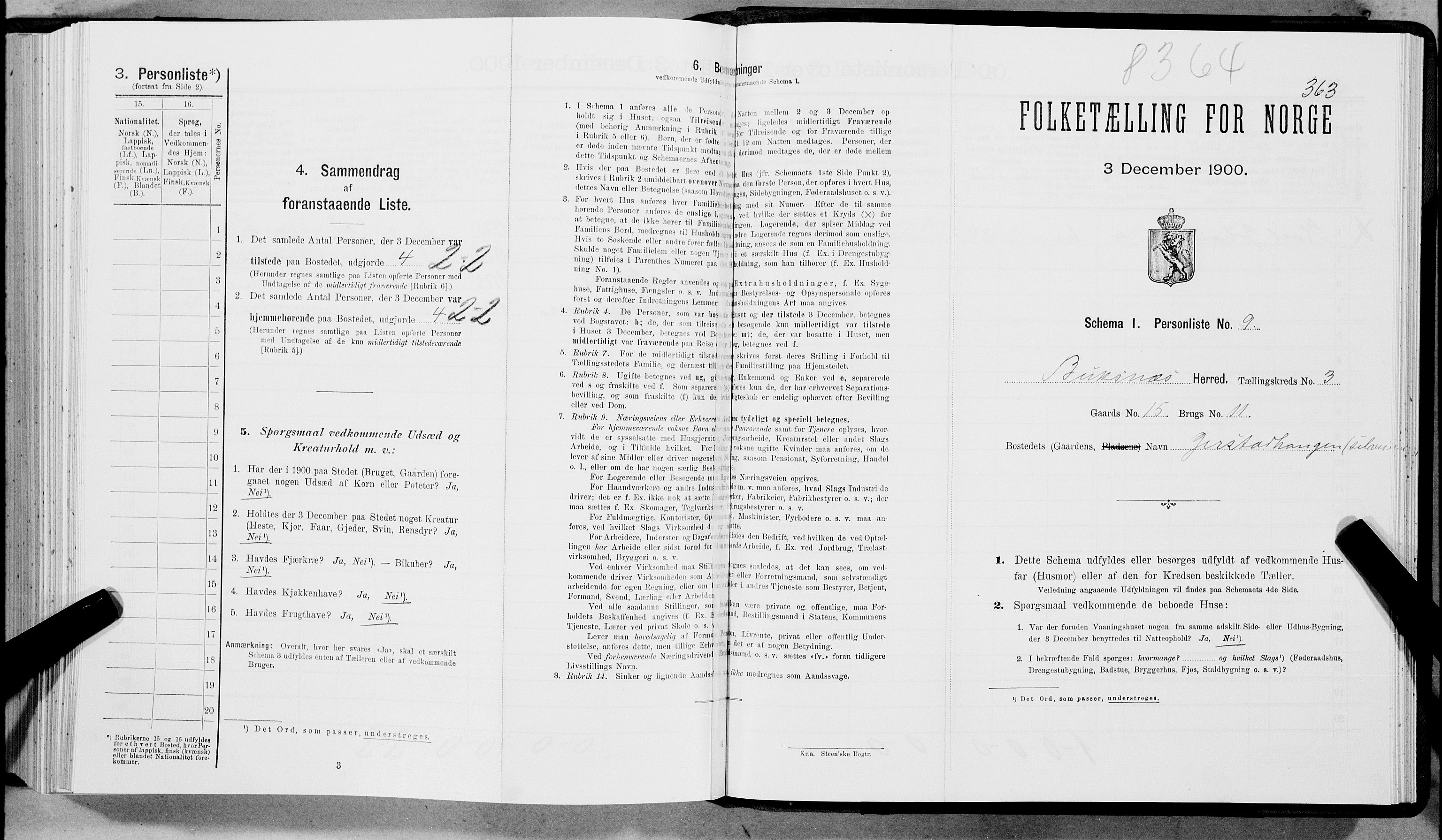 SAT, Folketelling 1900 for 1860 Buksnes herred, 1900, s. 388