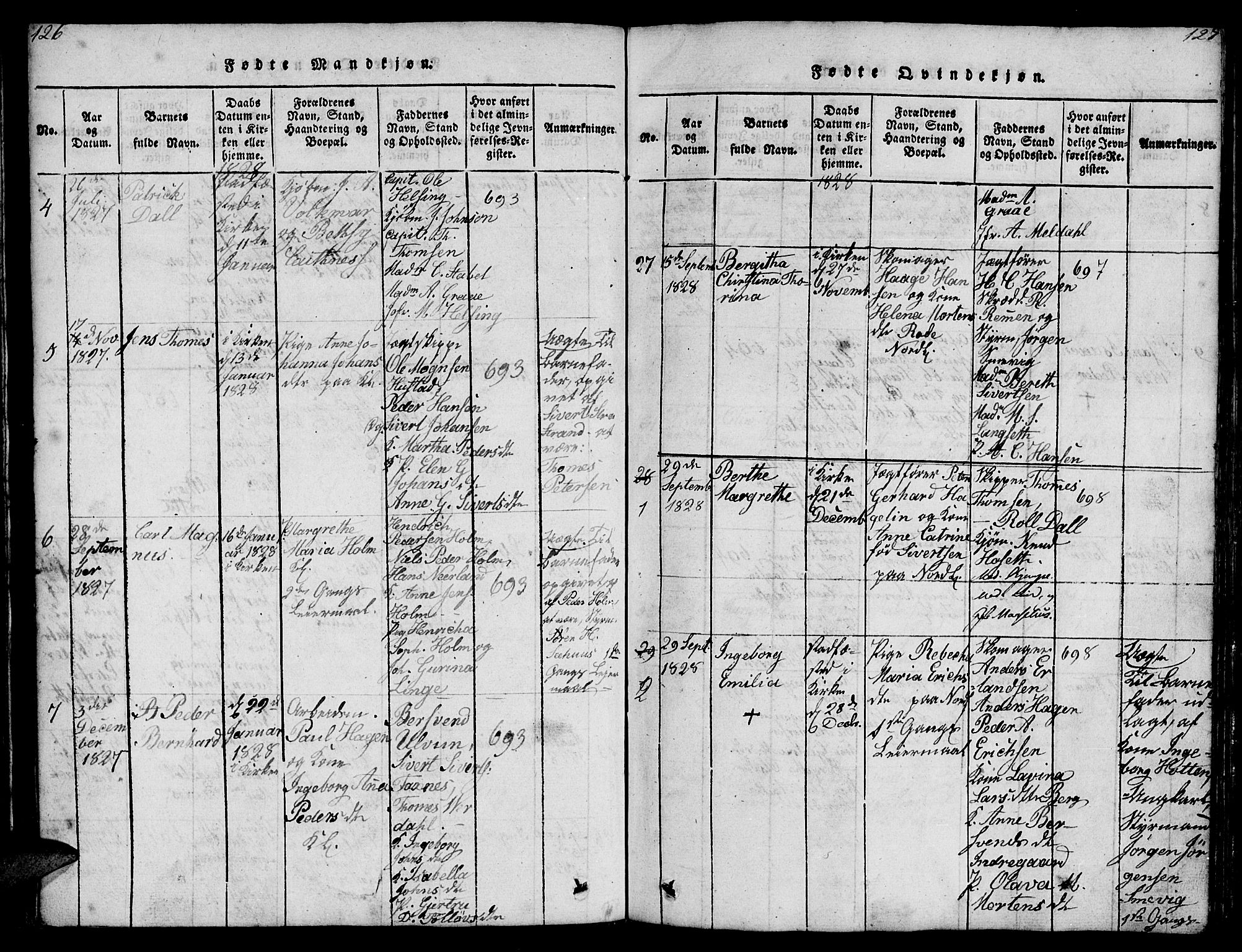 Ministerialprotokoller, klokkerbøker og fødselsregistre - Møre og Romsdal, AV/SAT-A-1454/572/L0856: Klokkerbok nr. 572C01, 1819-1832, s. 126-127