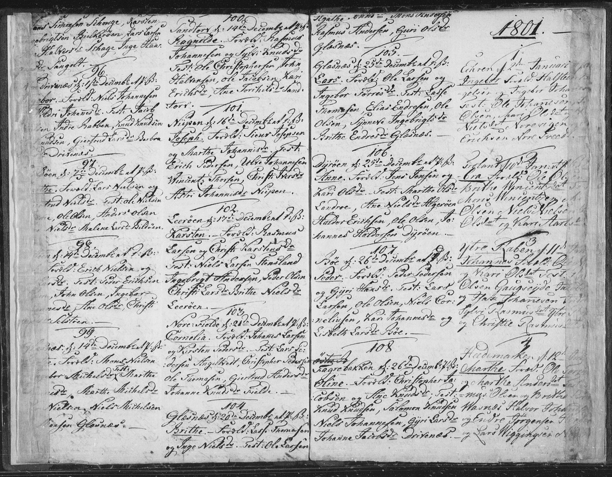 Sund sokneprestembete, AV/SAB-A-99930: Ministerialbok nr. A 9, 1799-1803
