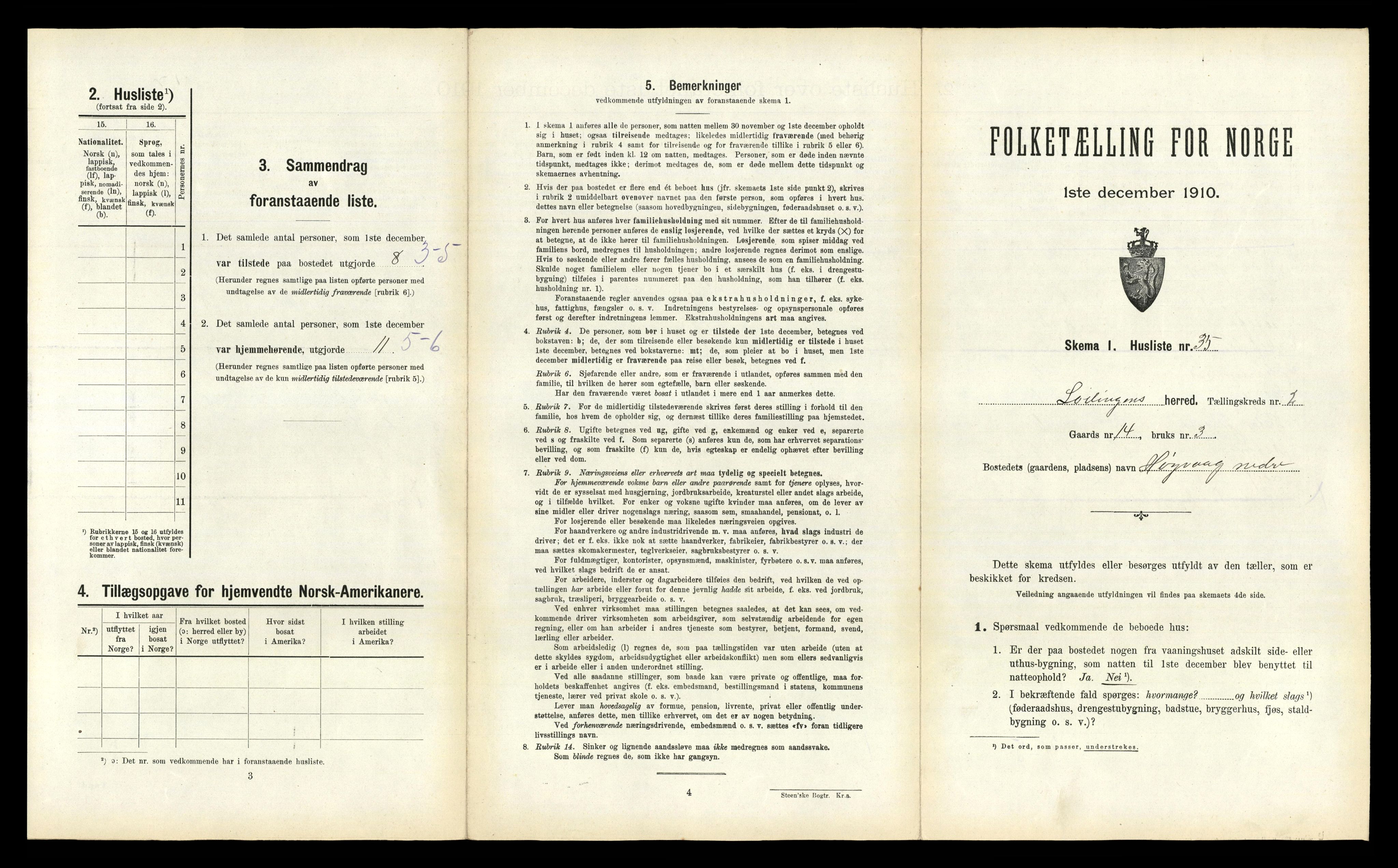 RA, Folketelling 1910 for 1851 Lødingen herred, 1910, s. 219