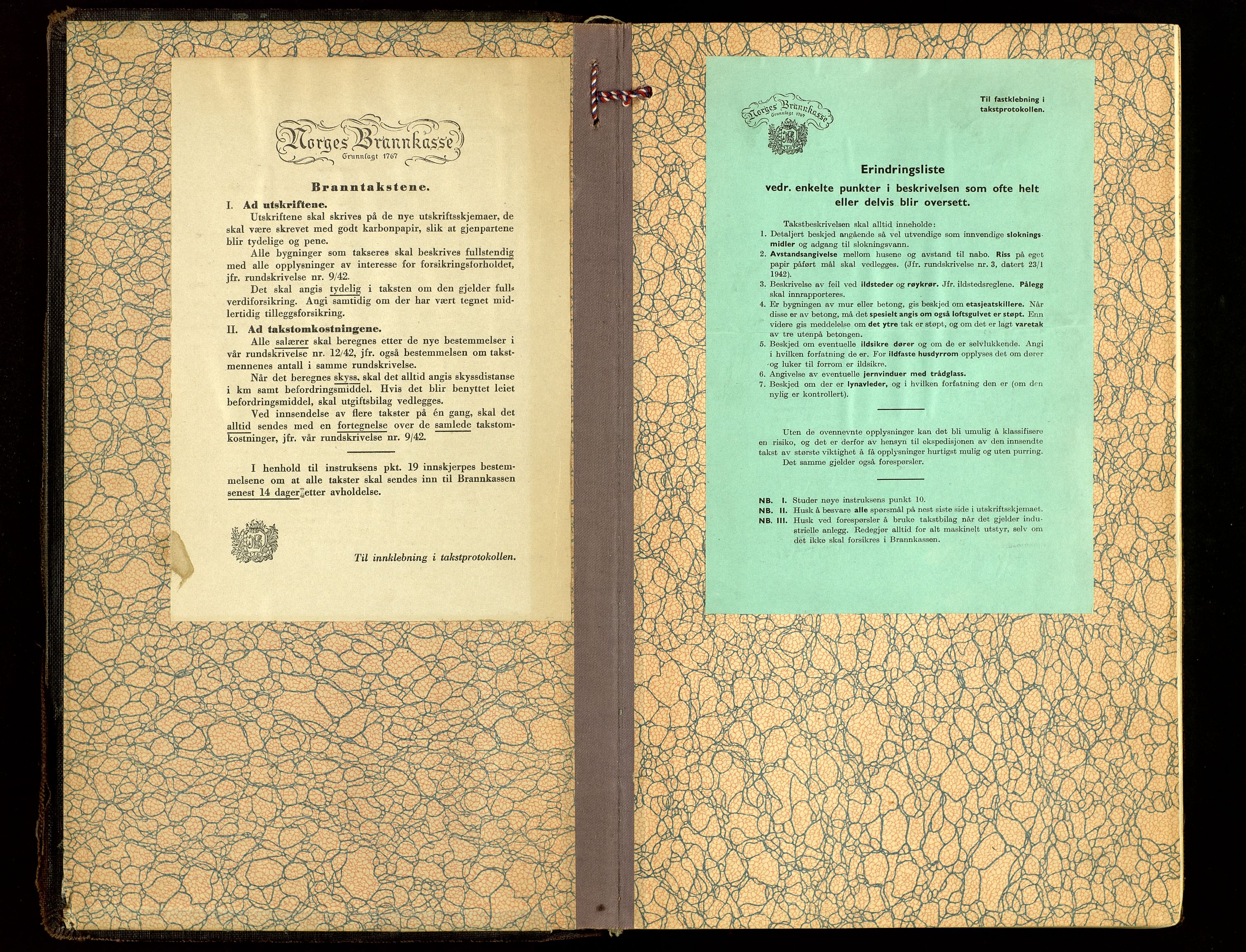 Norges Brannkasse, Biri, SAH/NBRANB-043/Fa/L0003: Branntakstprotokoll - tekst, 1917-1951