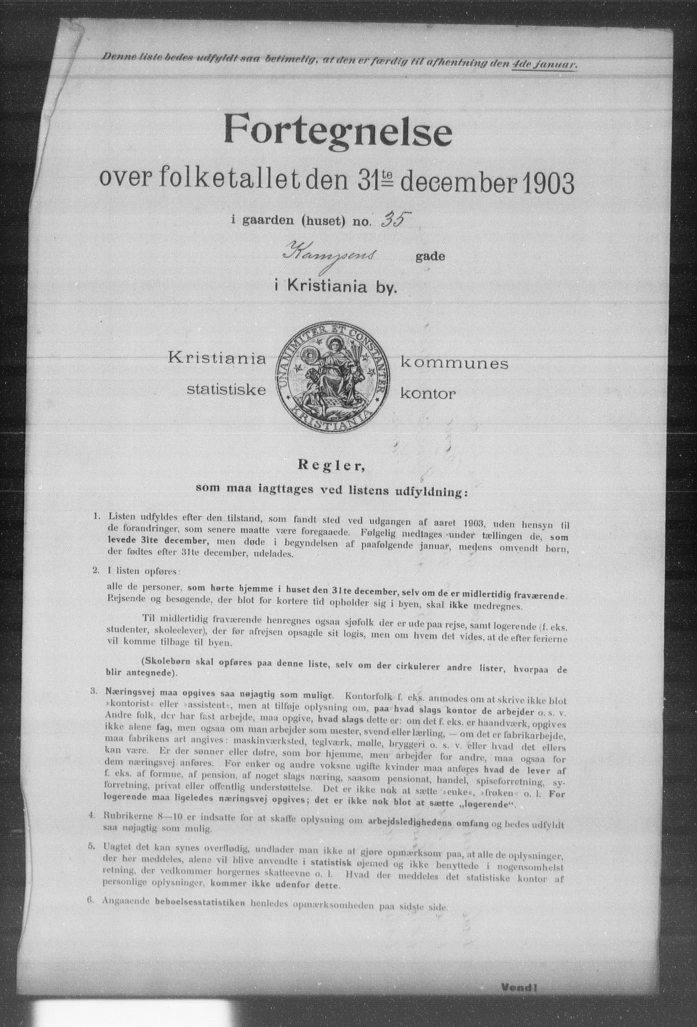 OBA, Kommunal folketelling 31.12.1903 for Kristiania kjøpstad, 1903, s. 9421