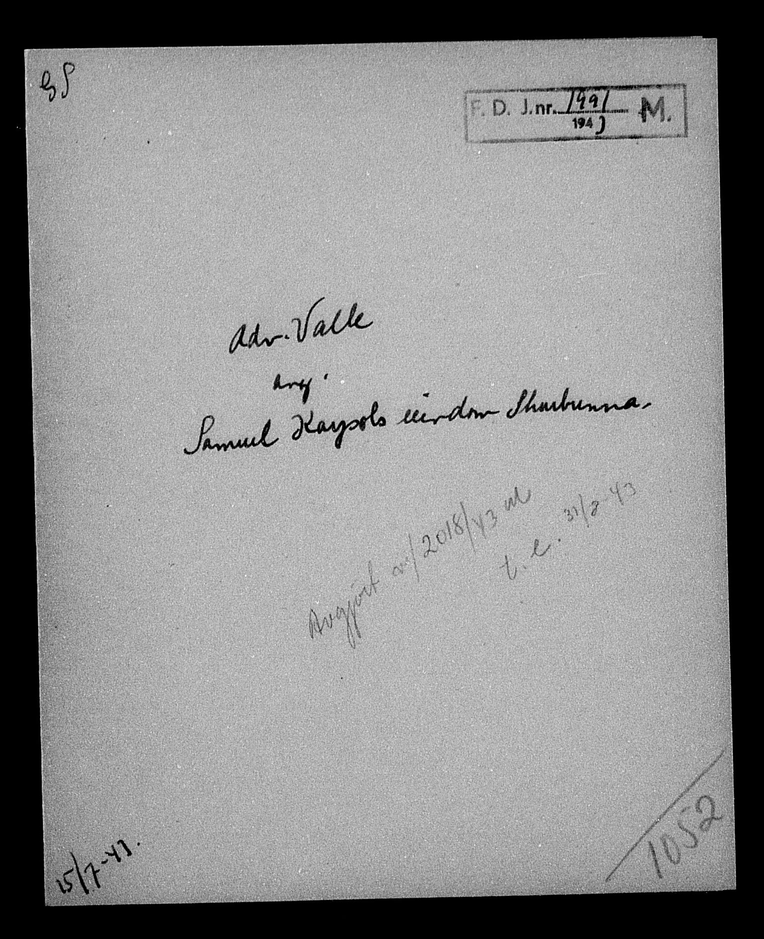Justisdepartementet, Tilbakeføringskontoret for inndratte formuer, AV/RA-S-1564/H/Hc/Hcc/L0949: --, 1945-1947, s. 704