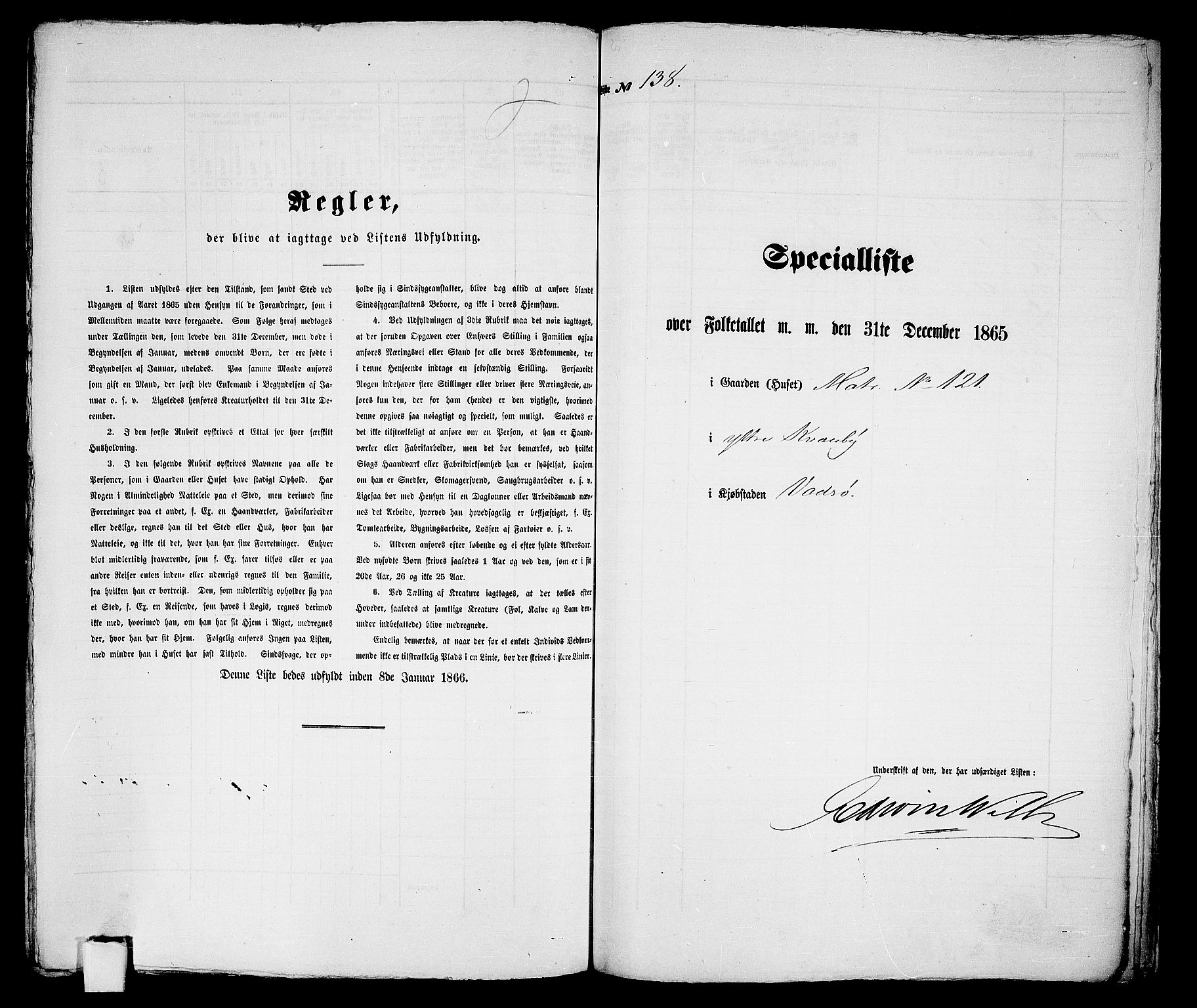 RA, Folketelling 1865 for 2003B Vadsø prestegjeld, Vadsø kjøpstad, 1865, s. 282