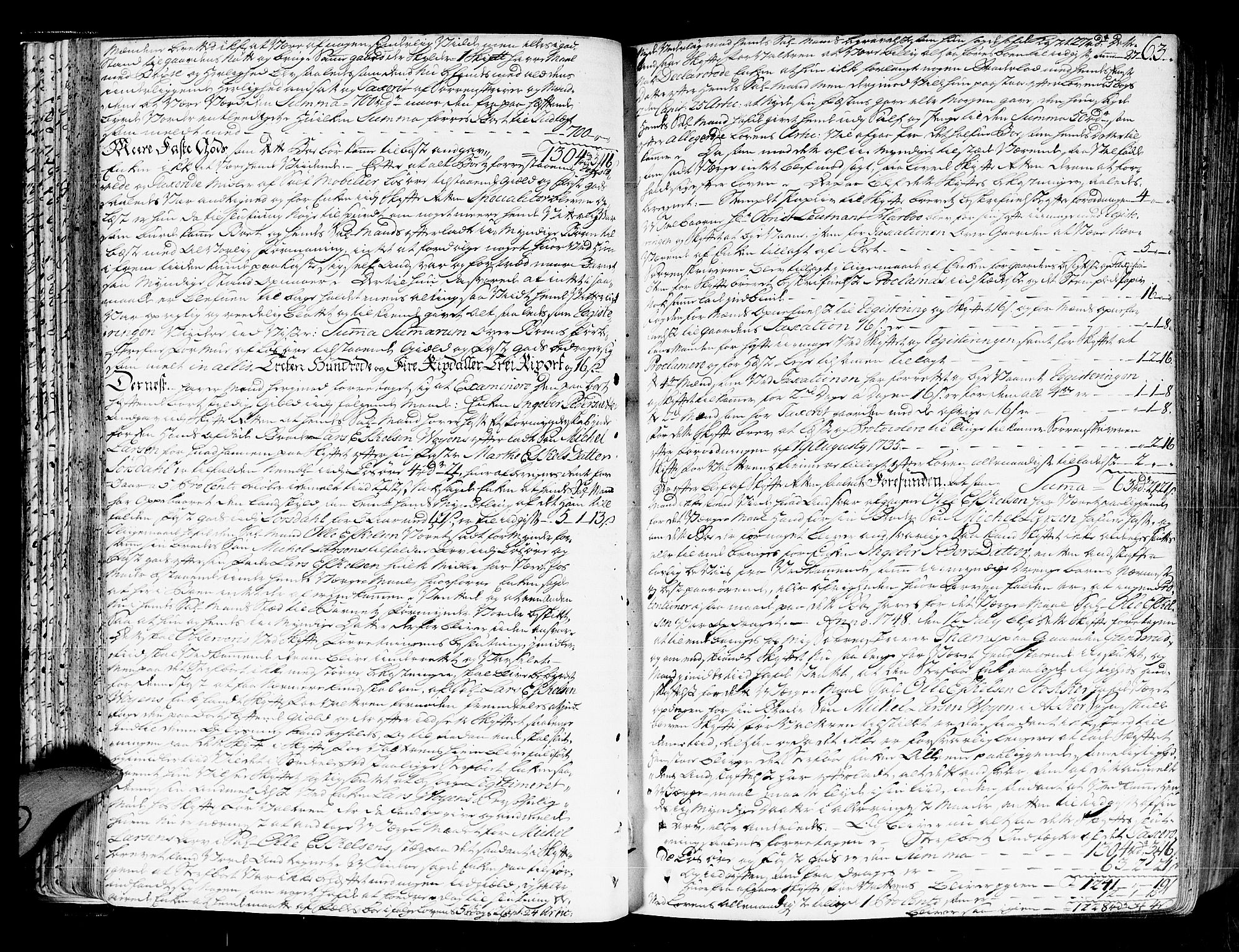 Lier, Røyken og Hurum sorenskriveri, AV/SAKO-A-89/H/Hc/L0004: Skifteprotokoll, 1745-1761, s. 62b-63a