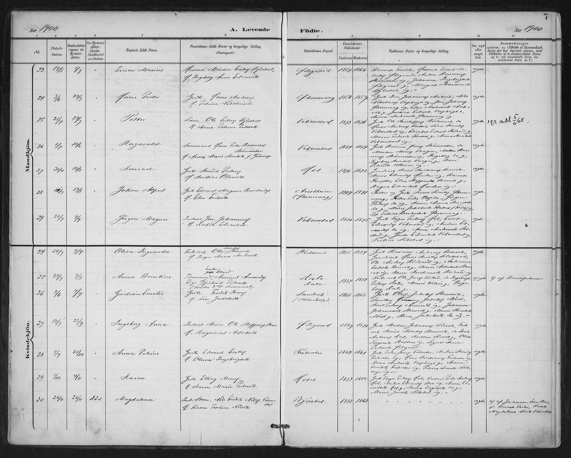 Ministerialprotokoller, klokkerbøker og fødselsregistre - Møre og Romsdal, AV/SAT-A-1454/569/L0820: Ministerialbok nr. 569A06, 1900-1911, s. 7