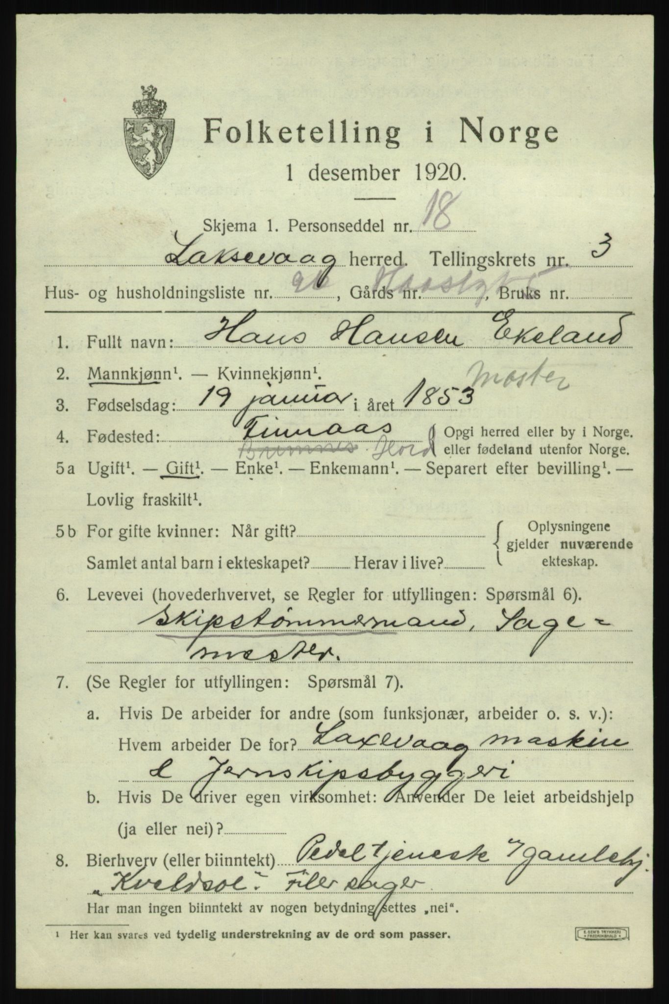 SAB, Folketelling 1920 for 1248 Laksevåg herred, 1920, s. 11028