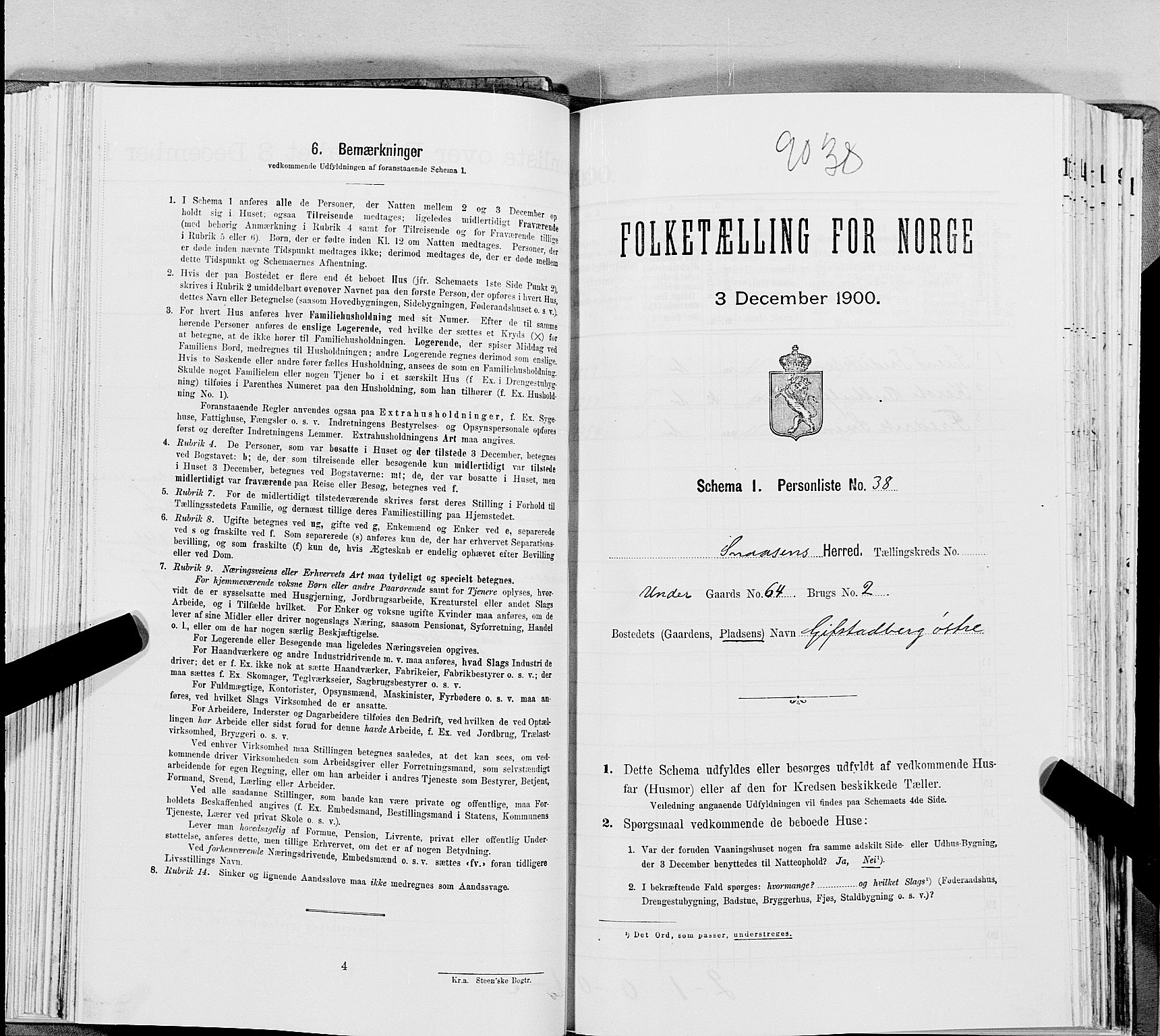 SAT, Folketelling 1900 for 1736 Snåsa herred, 1900, s. 1238