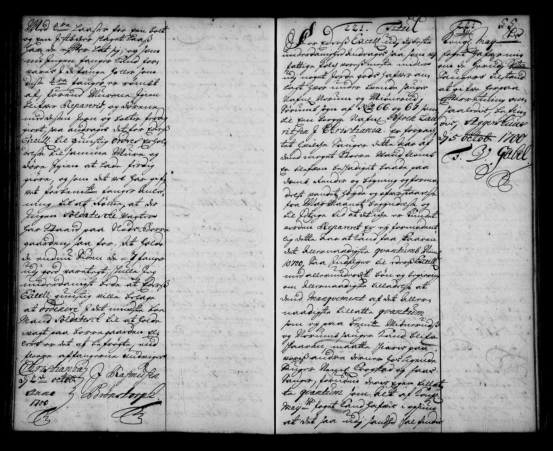 Stattholderembetet 1572-1771, AV/RA-EA-2870/Ae/L0012: Supplikasjons- og resolusjonsprotokoll, 1700, s. 54b-55a