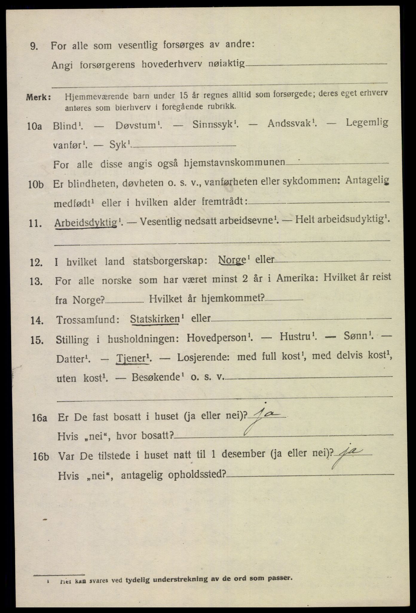 SAK, Folketelling 1920 for 1029 Sør-Audnedal herred, 1920, s. 1654