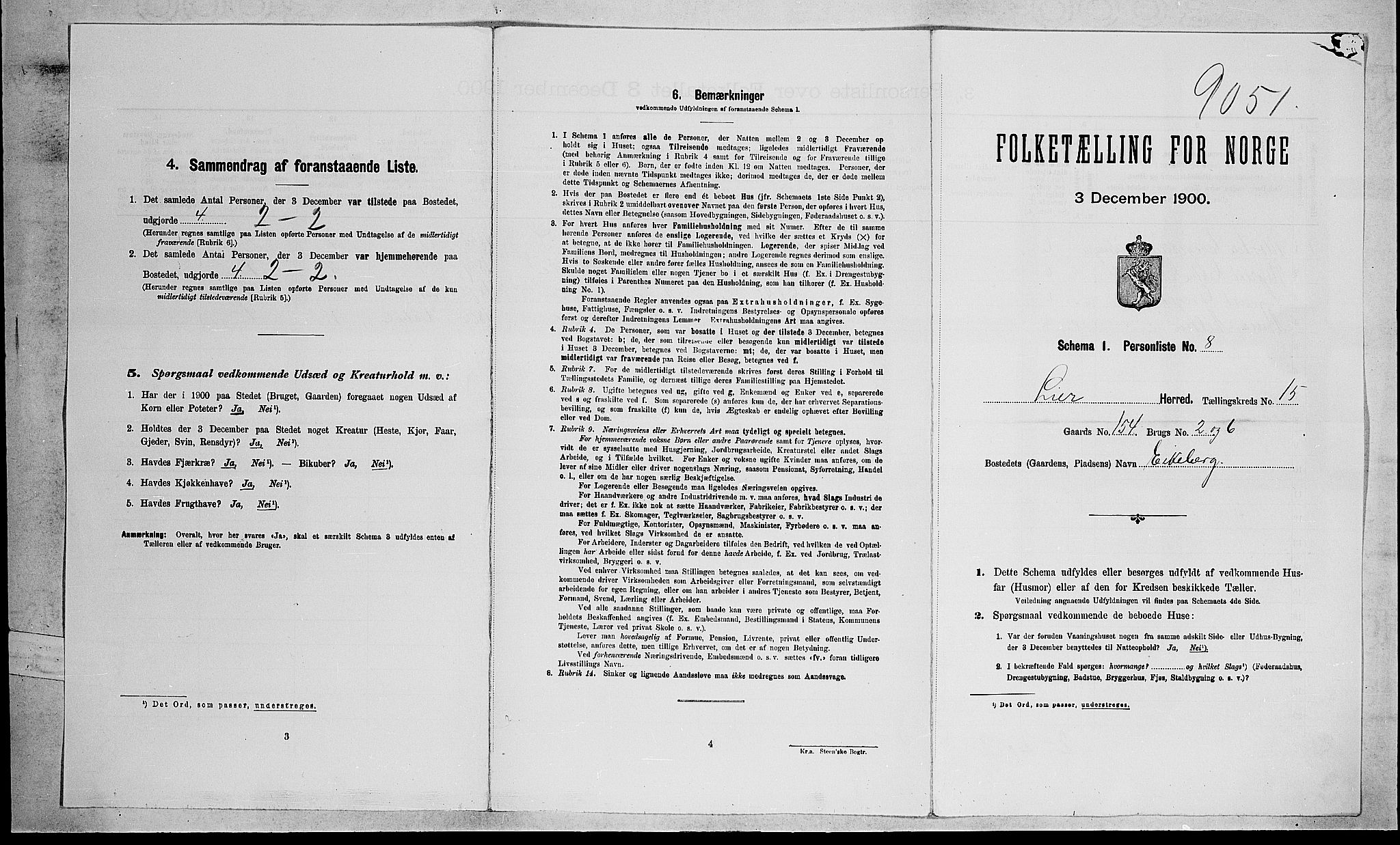 RA, Folketelling 1900 for 0626 Lier herred, 1900, s. 2432